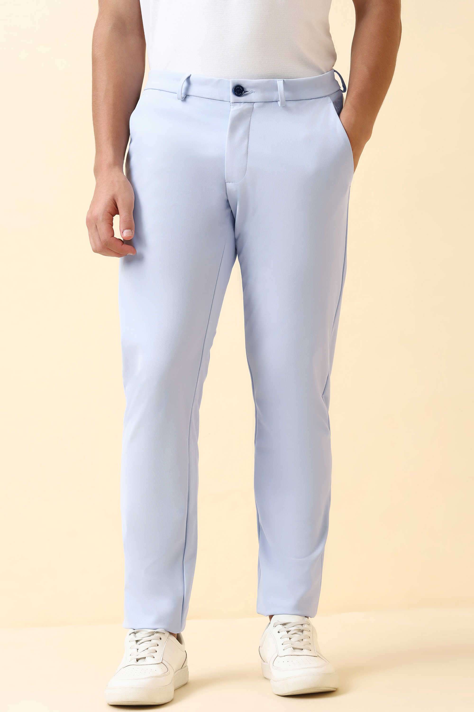 Solid-Polyester-Super-Slim-Fit-Men-s-Trousers