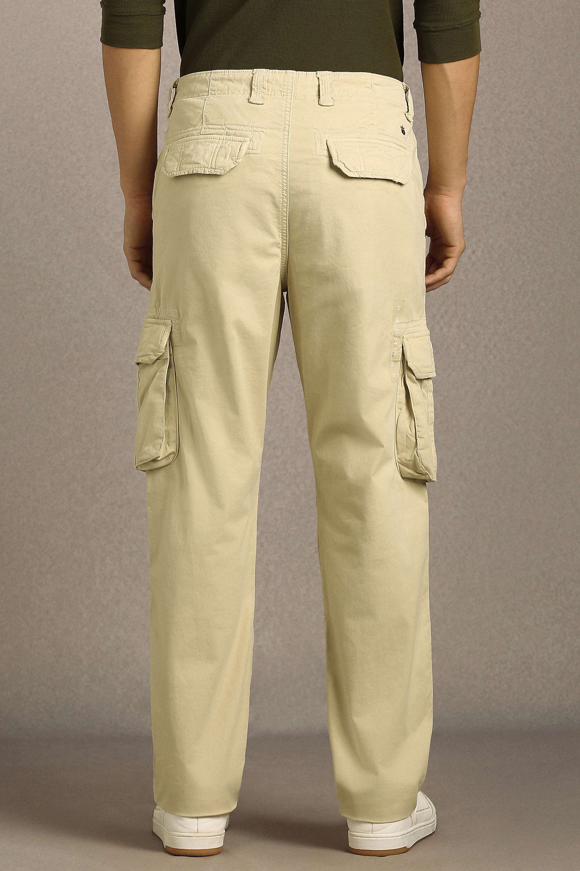 Solid-Cotton-Blend-Slim-Fit-Men-s-Casual-Trousers