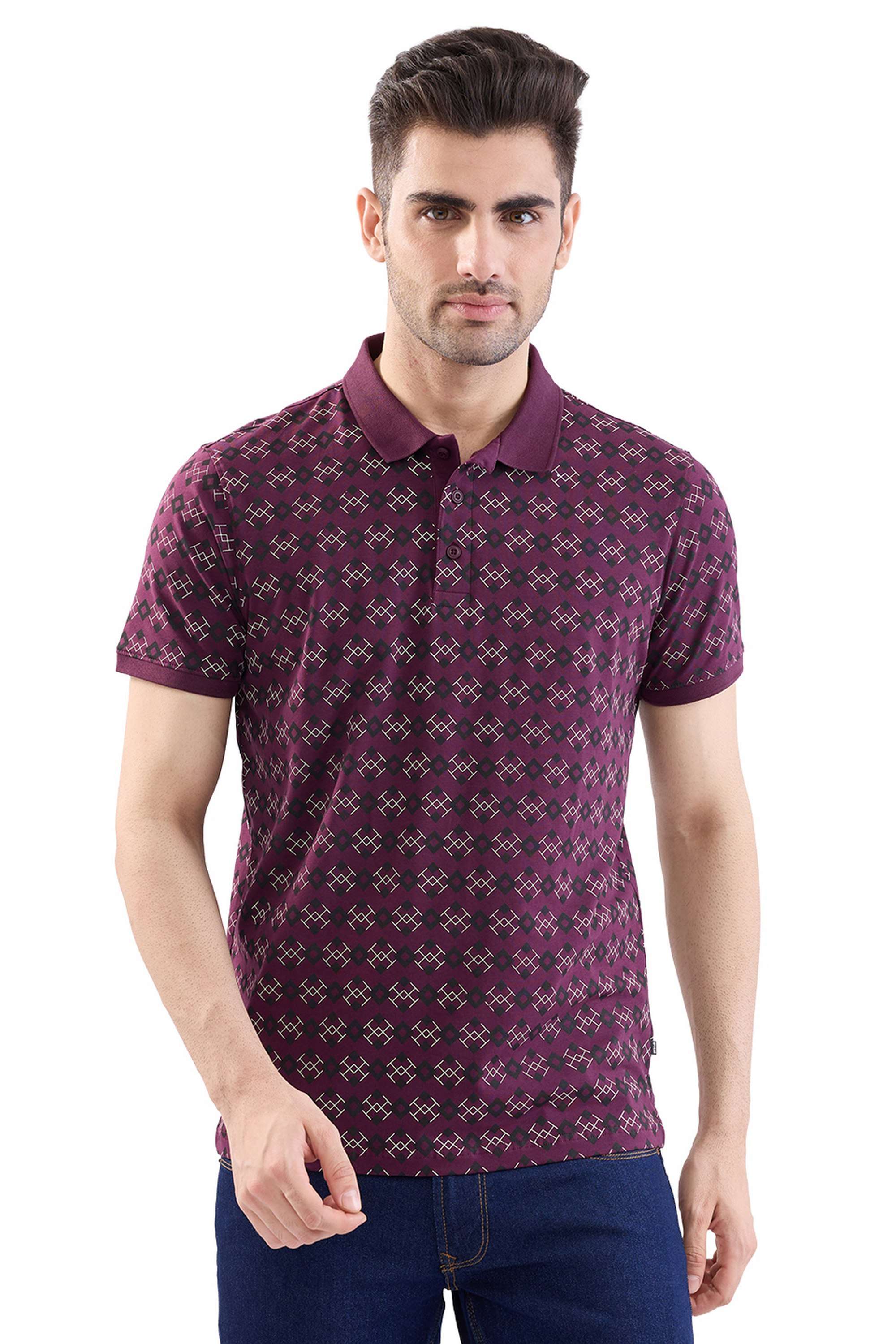 Geometric-Print-Cotton-Slim-Fit-Men-s-T-Shirt
