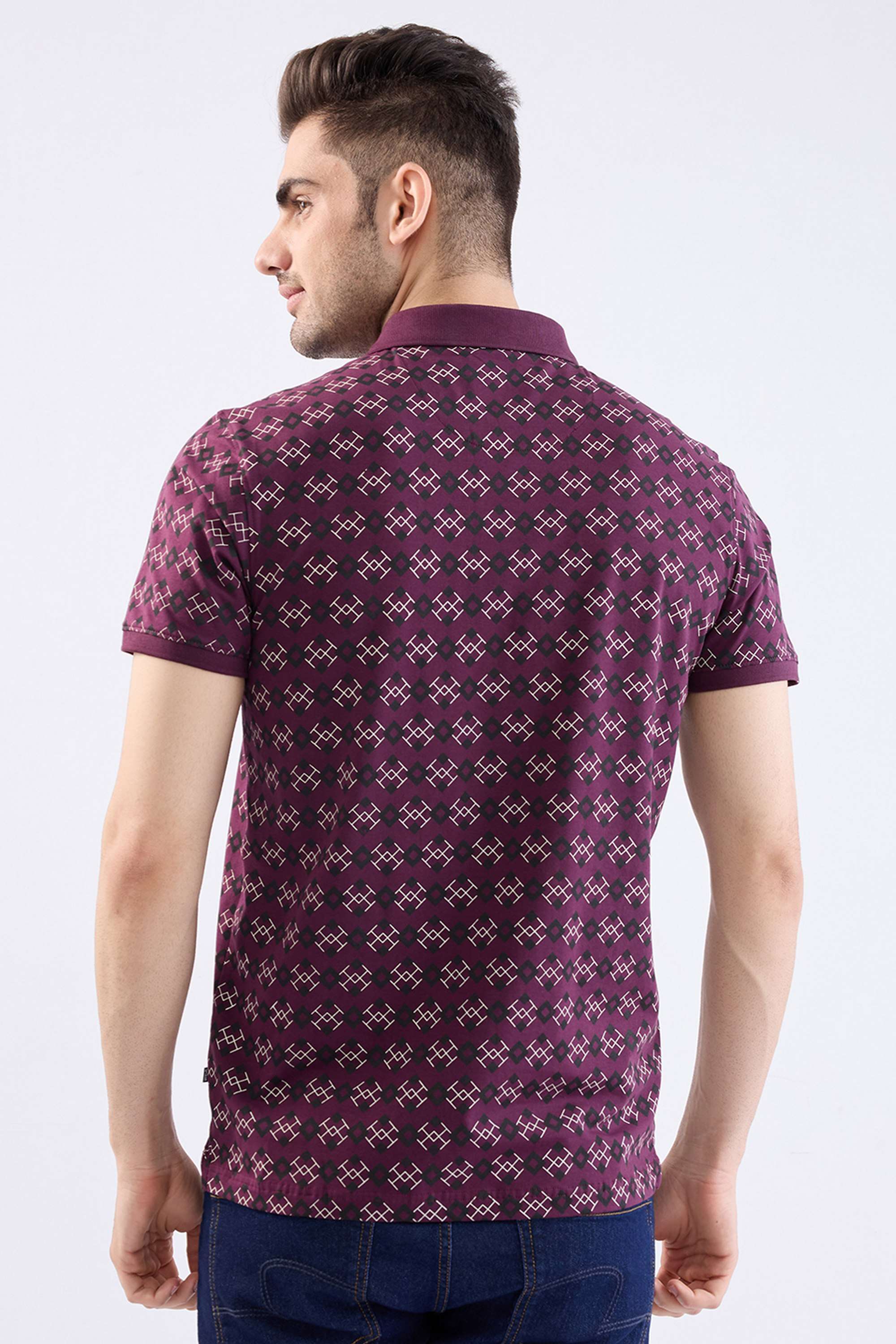 Geometric-Print-Cotton-Slim-Fit-Men-s-T-Shirt