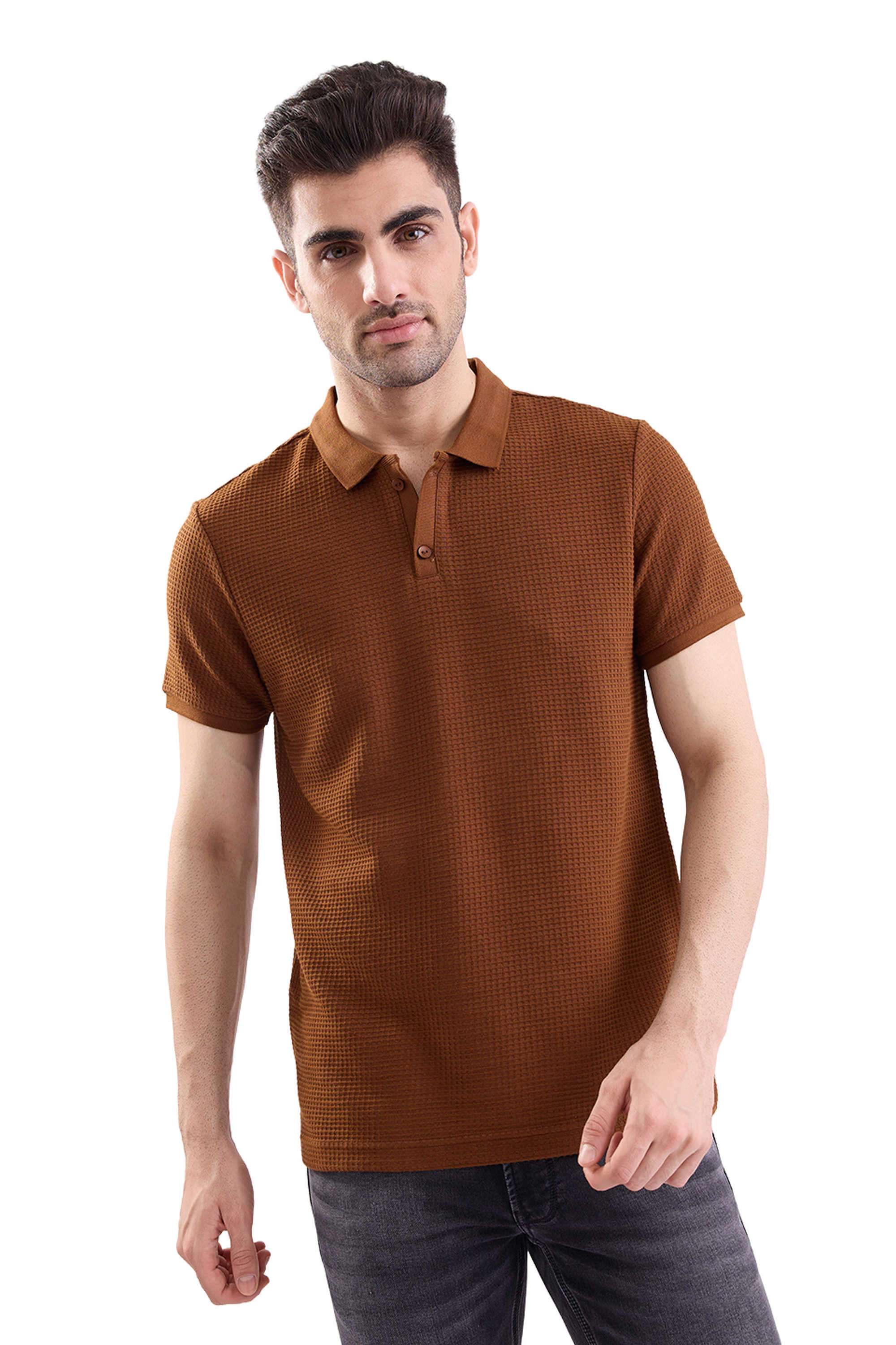 Solid-Cotton-Blend-Polo-Men-s-T-Shirt