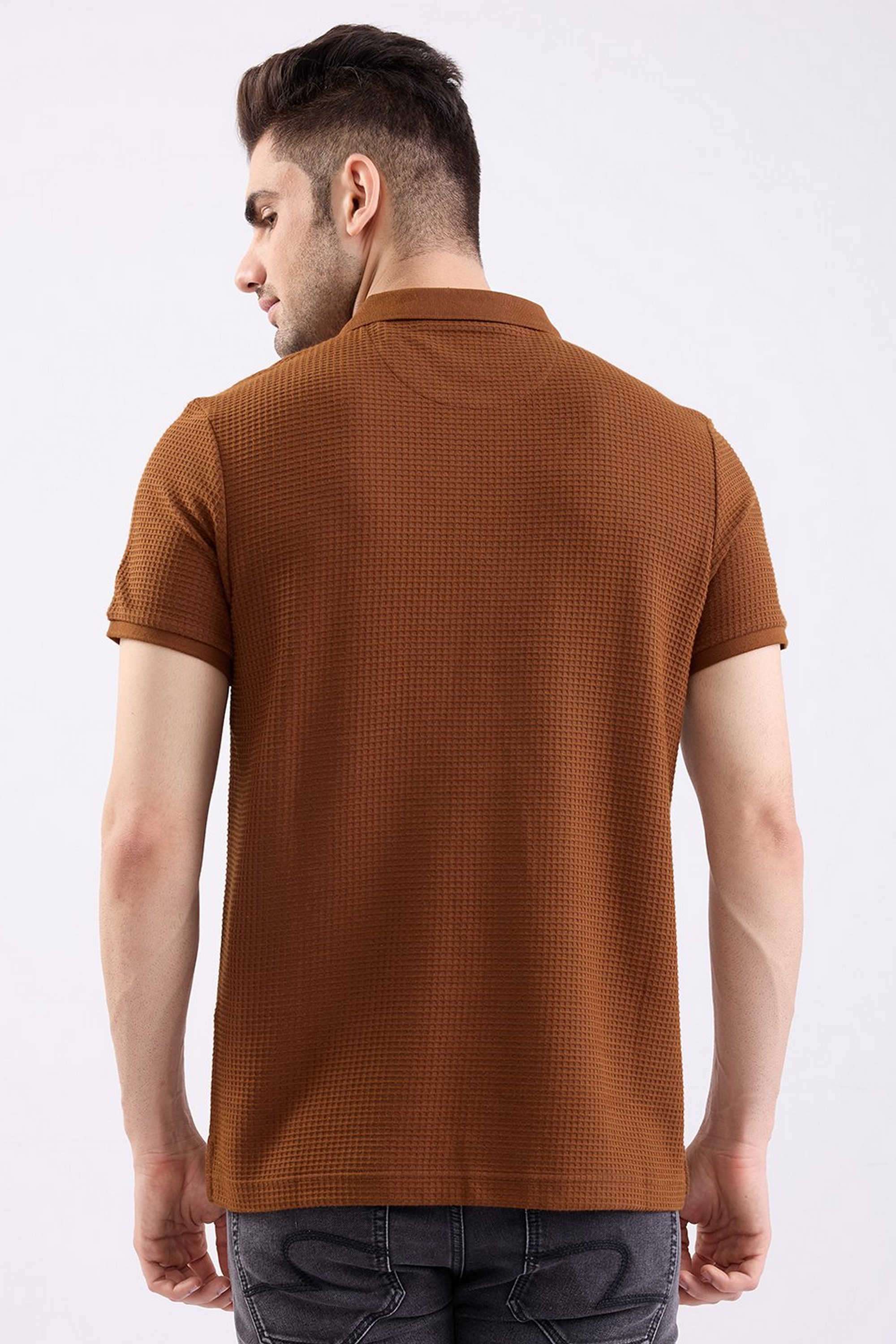 Solid-Cotton-Blend-Polo-Men-s-T-Shirt
