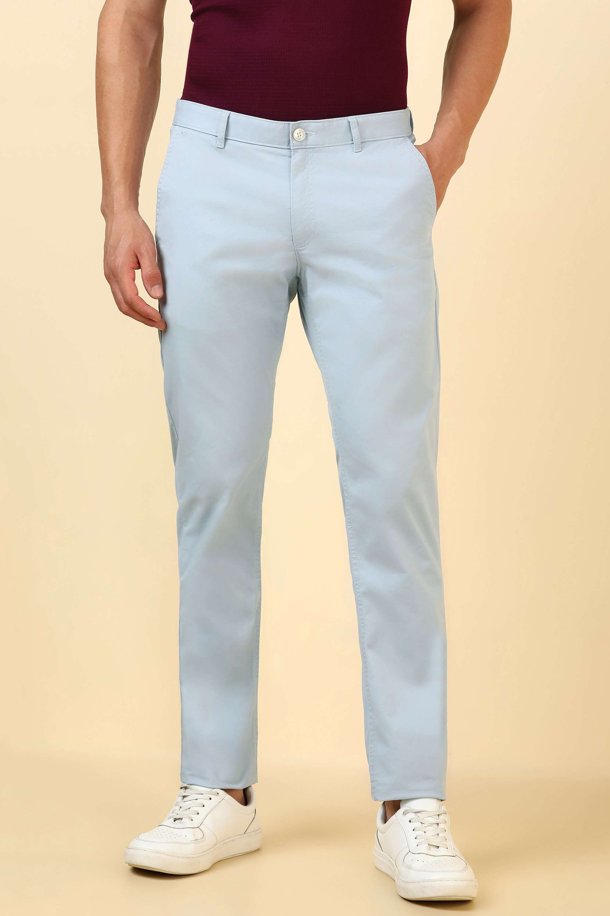 Solid-Cotton-Blend-Super-Slim-Fit-Men-s-Formal-Trousers
