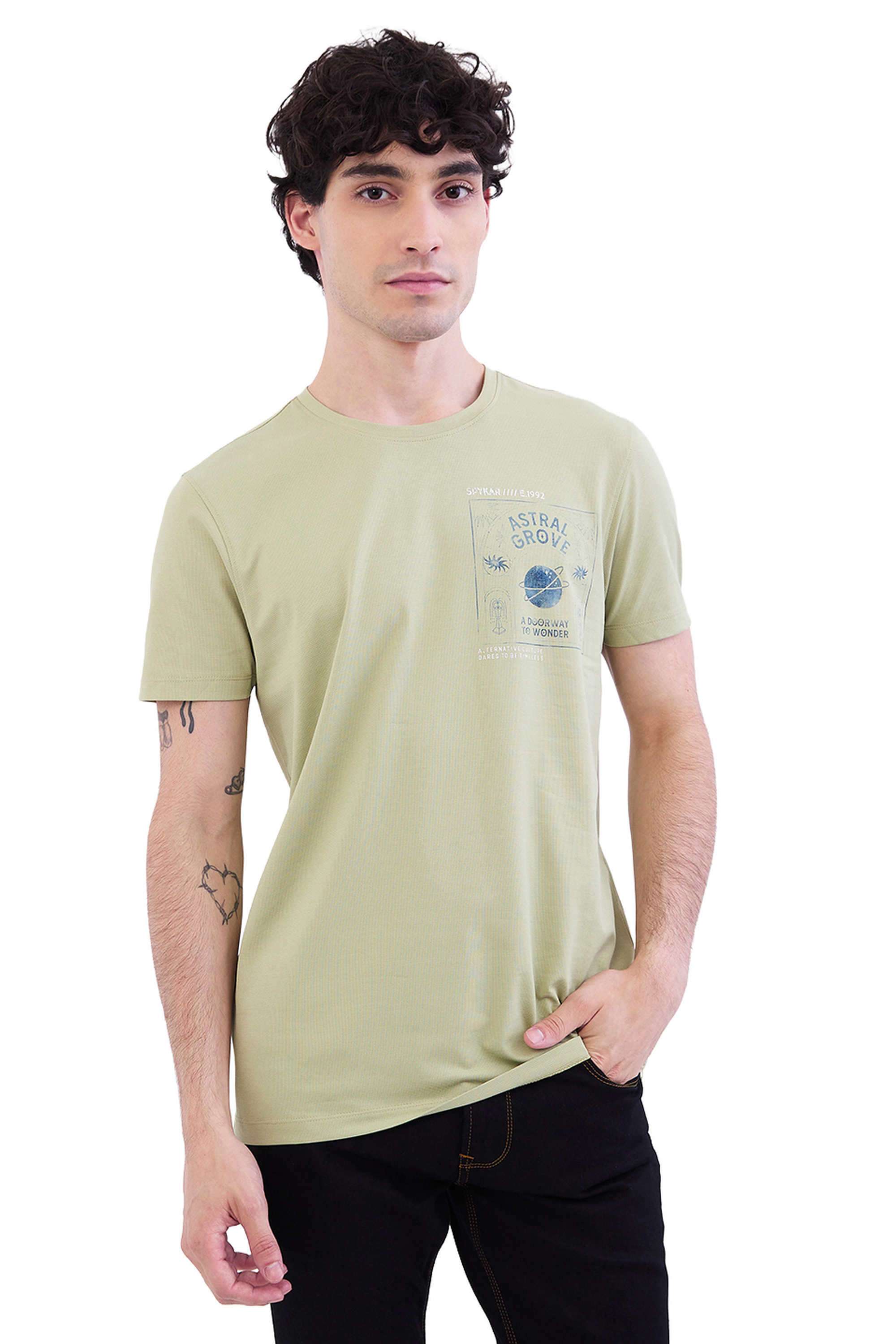 Solid-Cotton-Blend-Slim-Fit-Men-T-Shirt