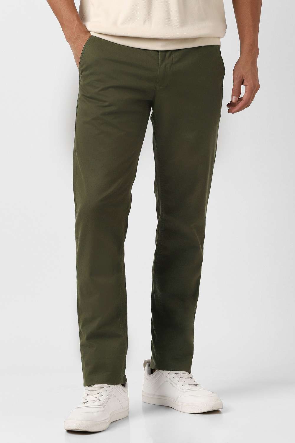 Solid-Cotton-Blend-Slim-Fit-Men-Casual-Wear-Trouser