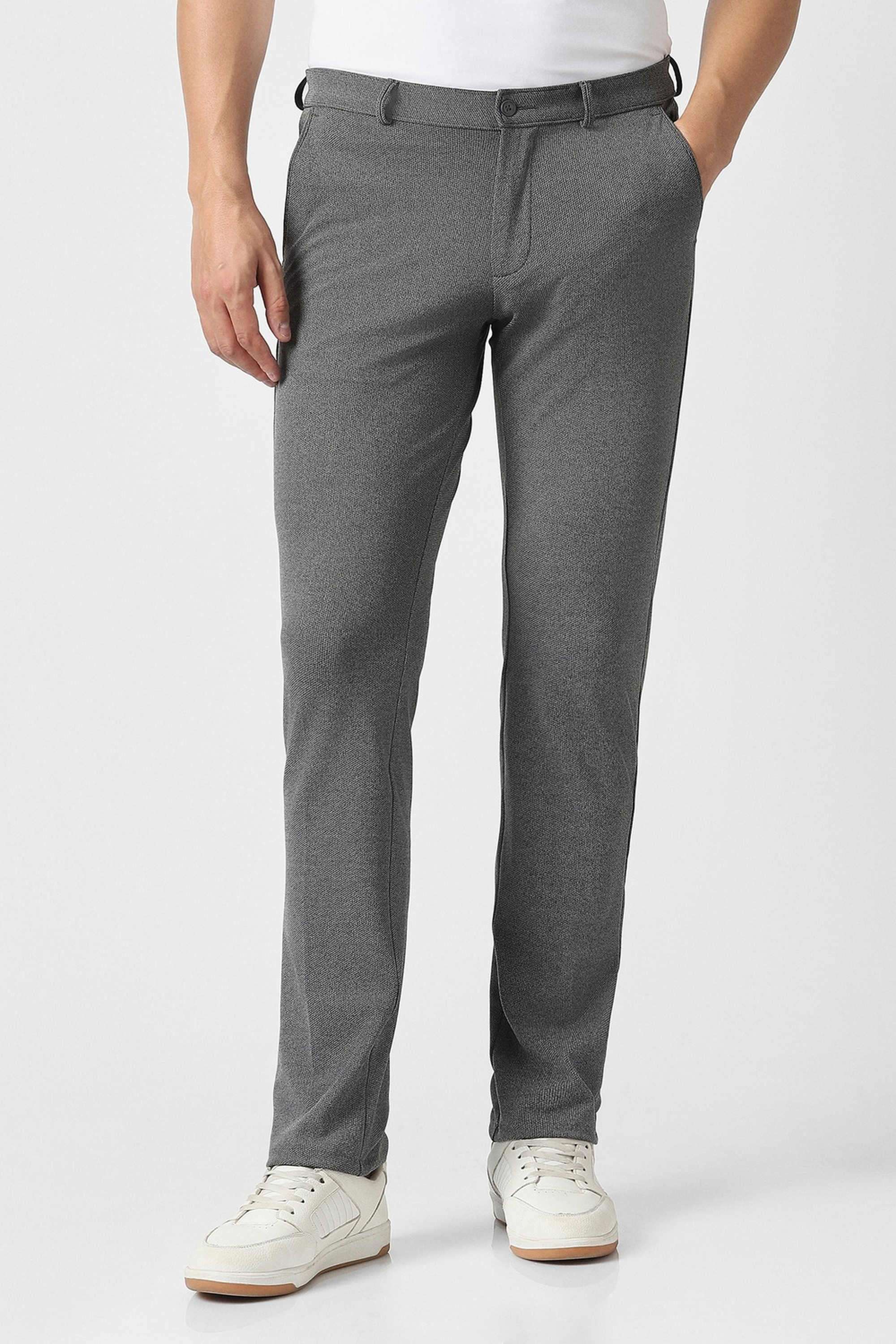 Textured-Blended-Fabric-Slim-Fit-Men-s-Casual-Trousers