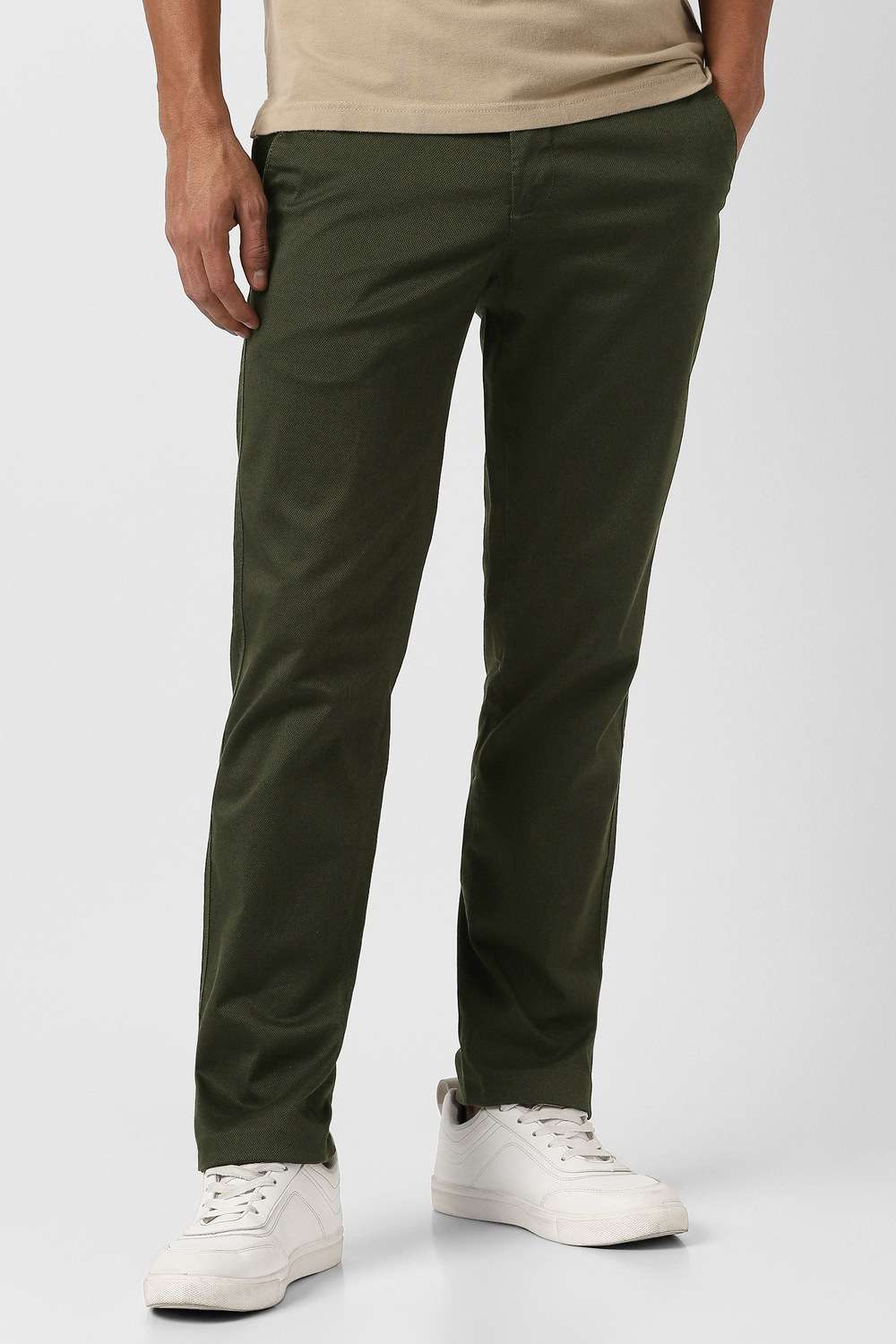 Solid-Cotton-Blend-Slim-Fit-Men-s-Casual-Trouser