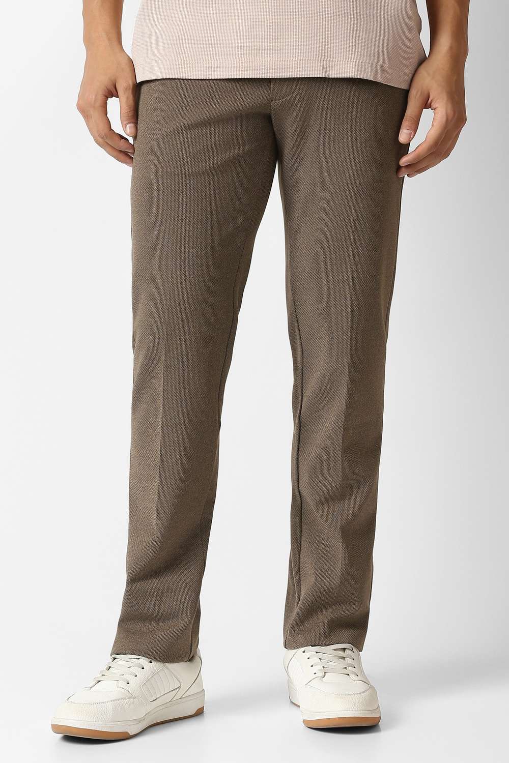 Textured-Polyester-Viscose-Slim-Fit-Men-s-Casual-Trousers