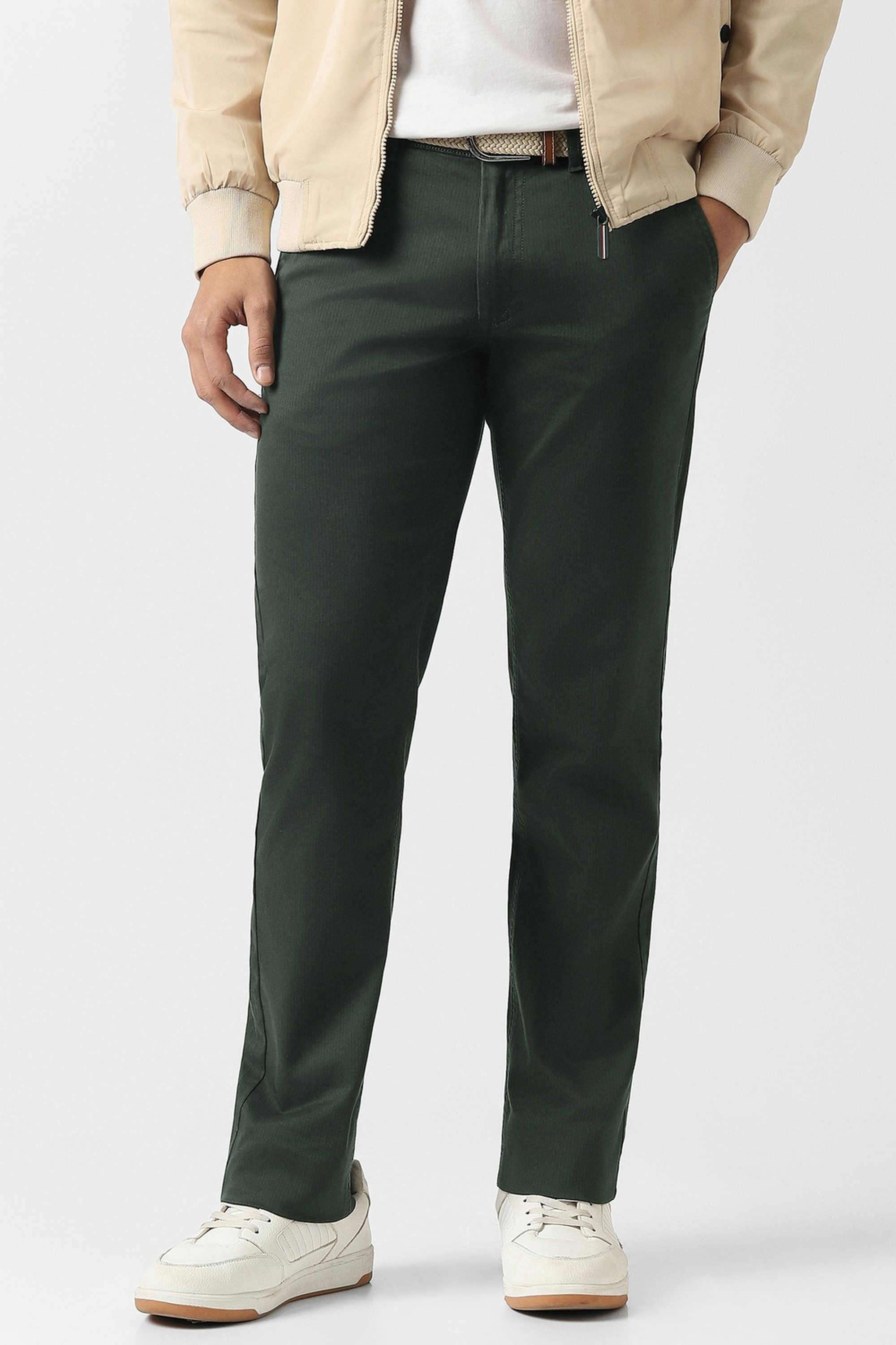Solid-Cotton-Blend-Slim-Fit-Men-s-Casual-Trousers