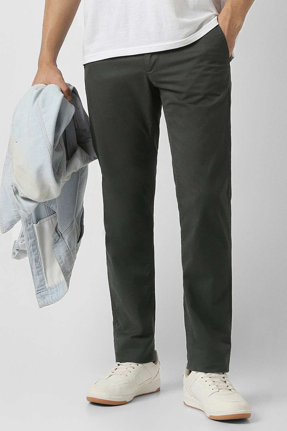 Solid-Cotton-Blend-Slim-Fit-Men-s-Trouser