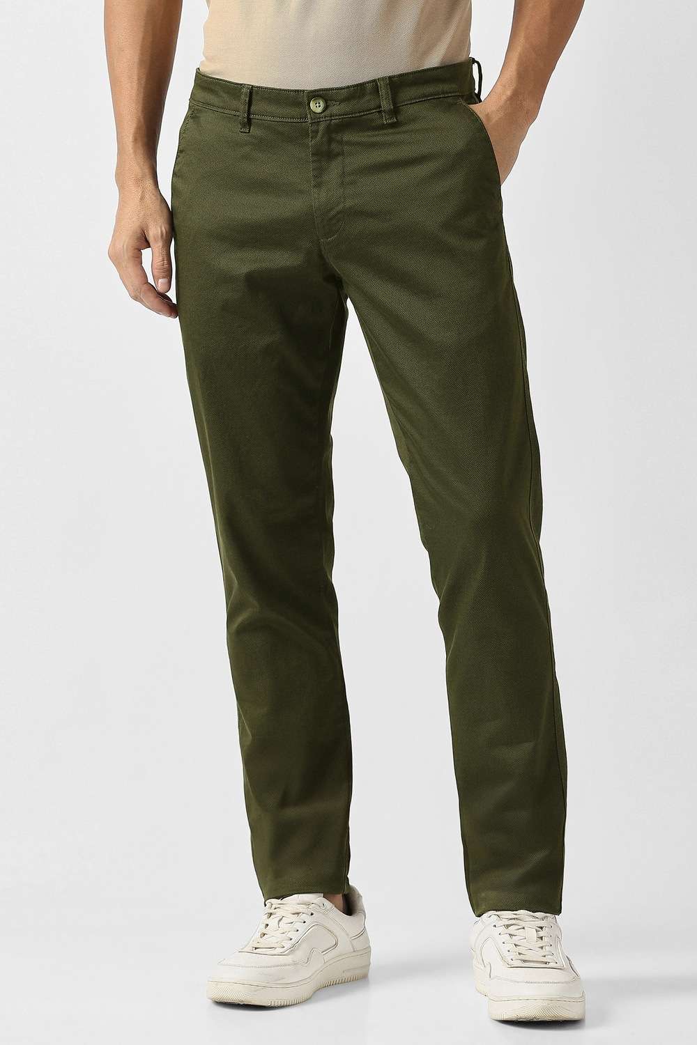 Printed-Cotton-Blend-Tapered-Fit-Men-s-Casual-Trousers