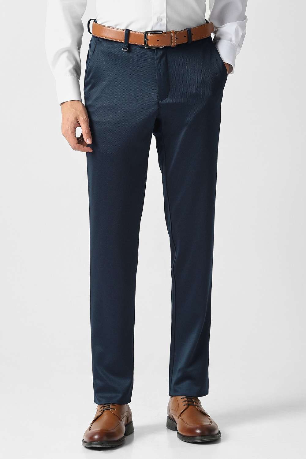 Textured-Polyester-Blend-Super-Slim-Fit-Men-s-Formal-Wear-Trousers