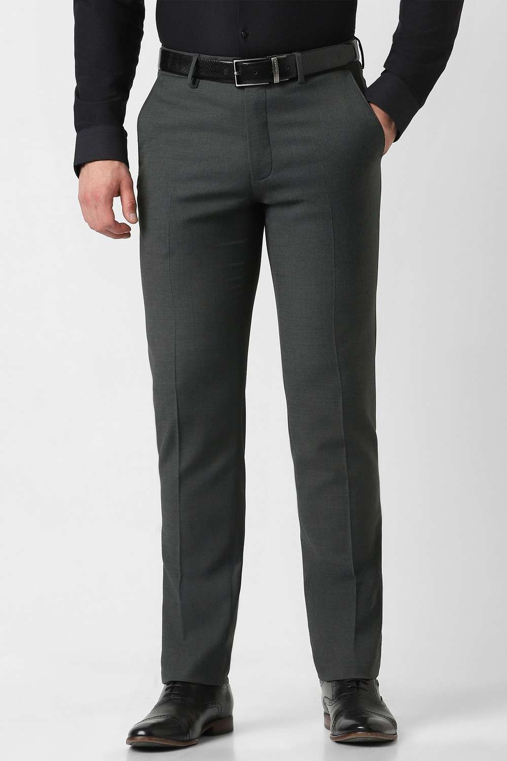 Textured-Polyester-Blend-Slim-Fit-Men-s-Formal-Wear-Trousers