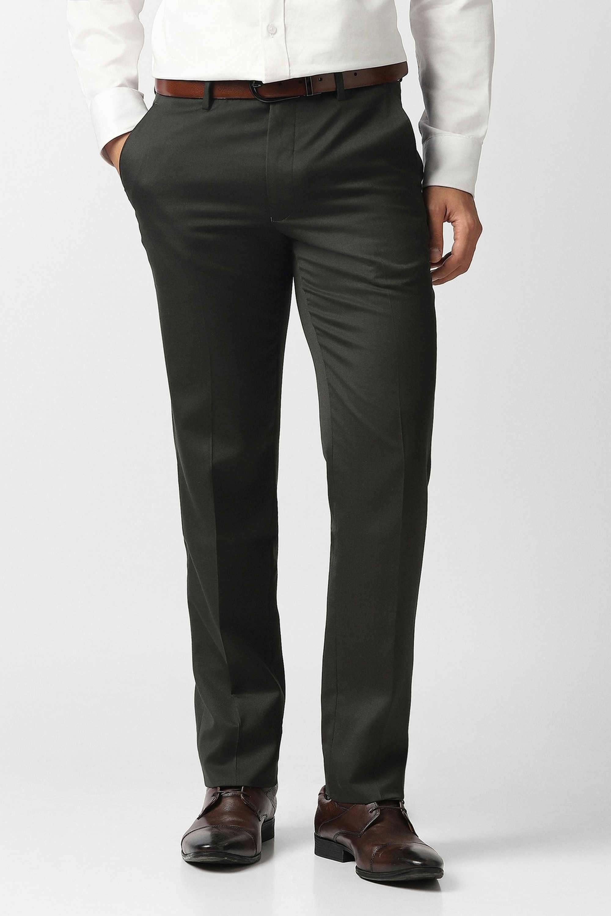 Solid-Blended-Fabric-Slim-Fit-Men-s-Formal-Trousers