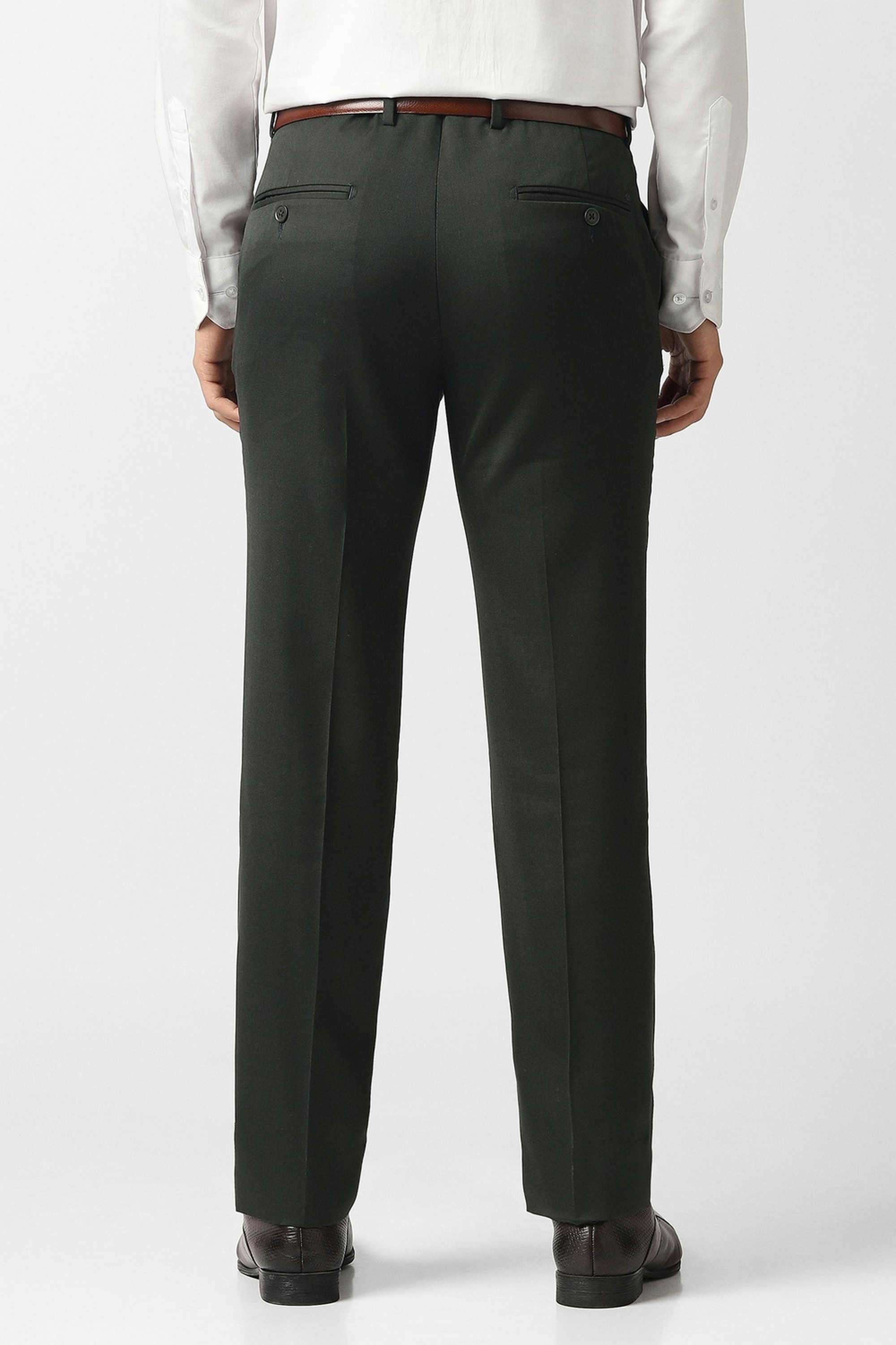 Solid-Blended-Fabric-Slim-Fit-Men-Trousers
