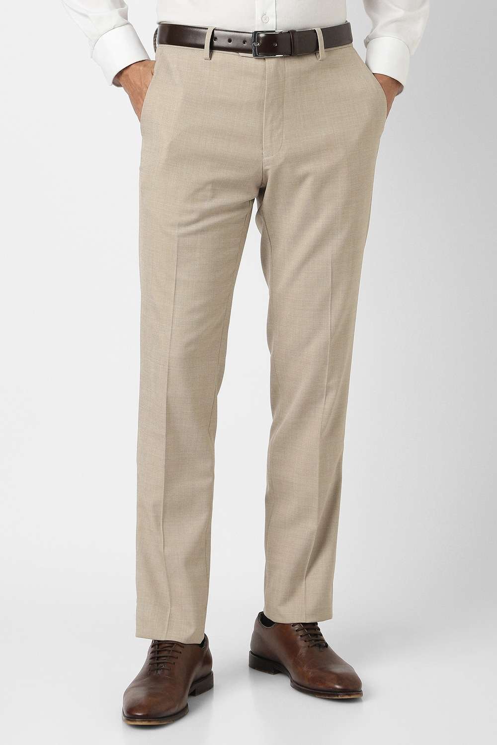 Textured-Polyester-Cotton-Slim-Fit-Men-s-Formal-Wear-Trousers