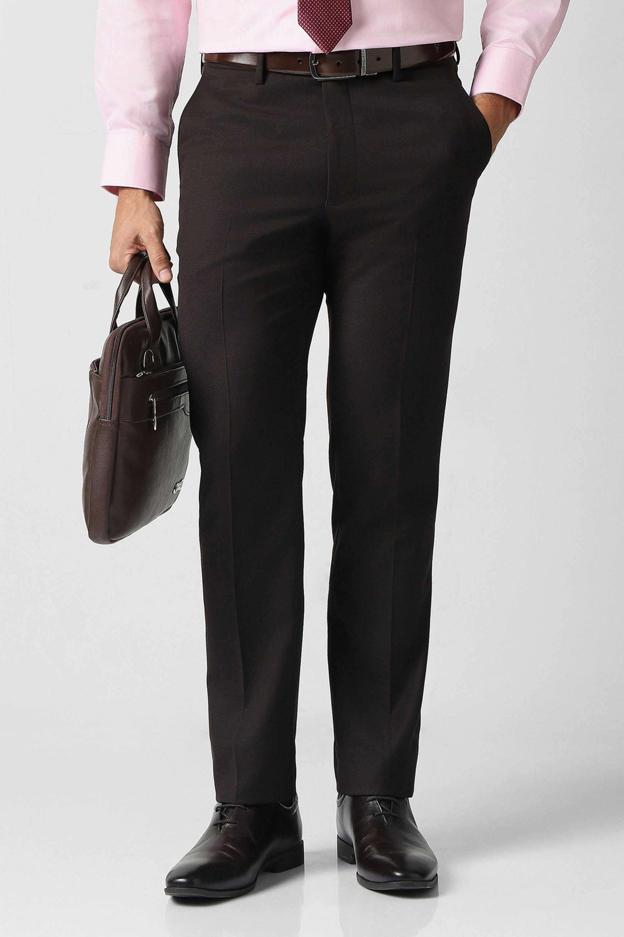 Solid-Blended-Fabric-Slim-Fit-Men-s-Formal-Trousers