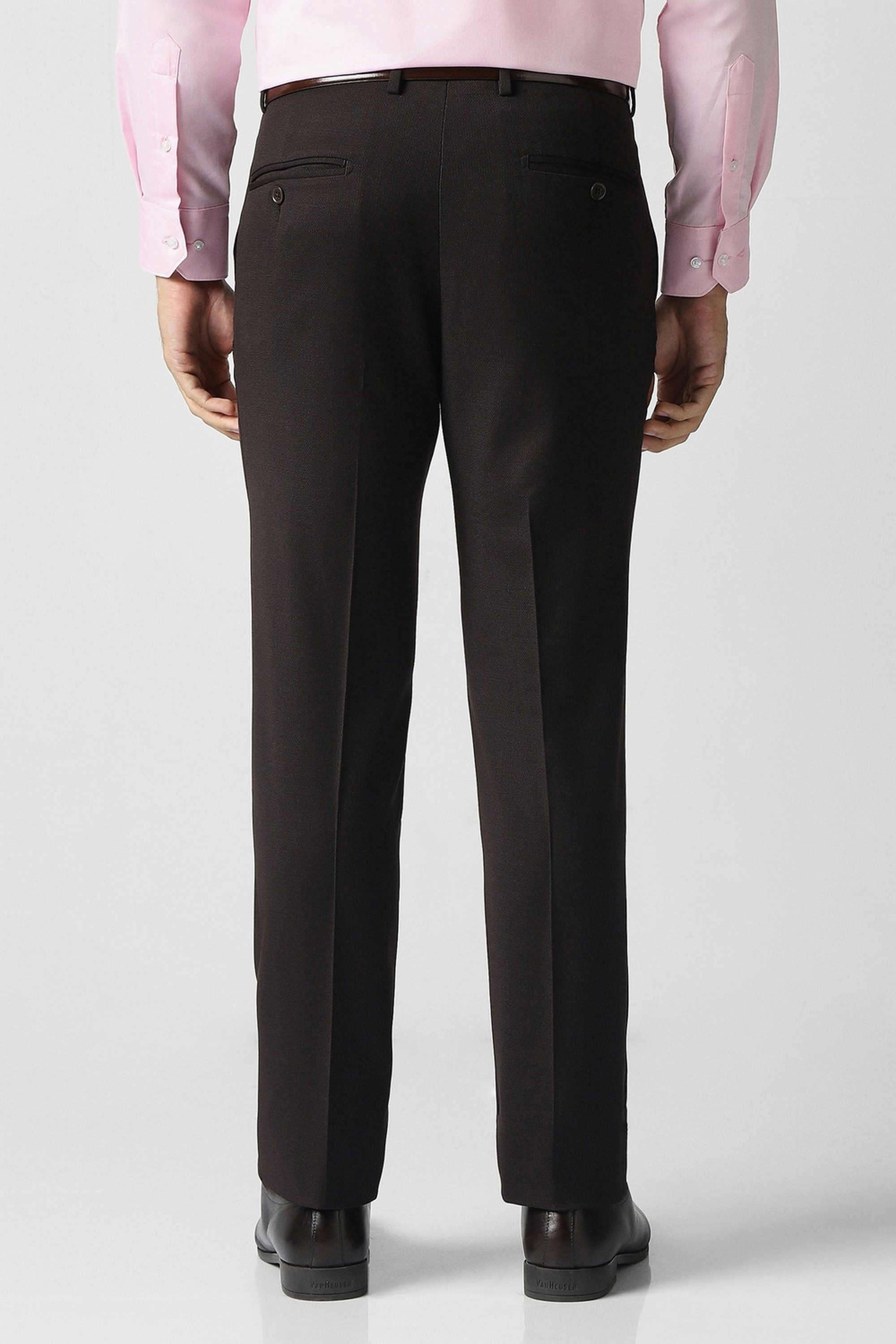 Solid-Blended-Fabric-Slim-Fit-Men-Trousers
