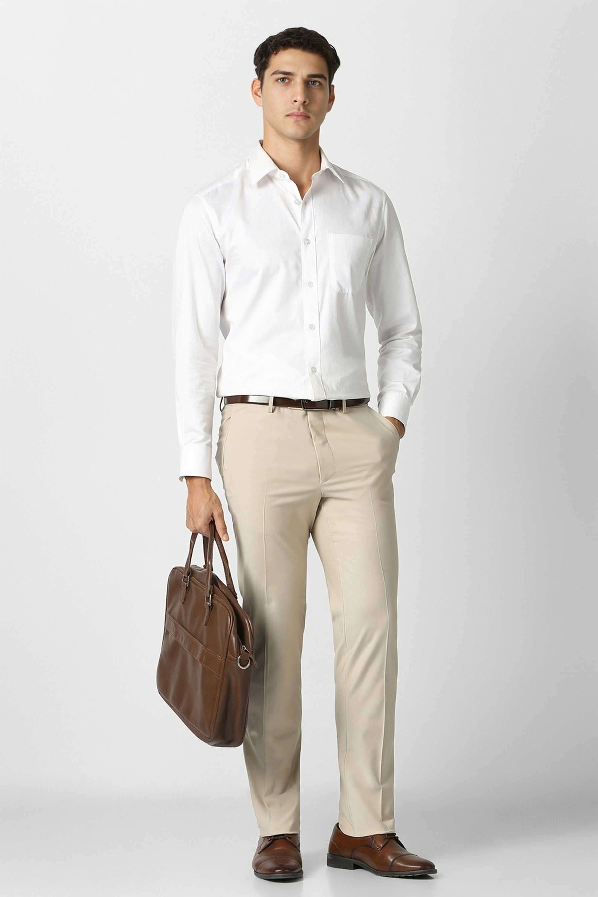 Solid-Blended-Fabric-Slim-Fit-Men-s-Formal-Trousers