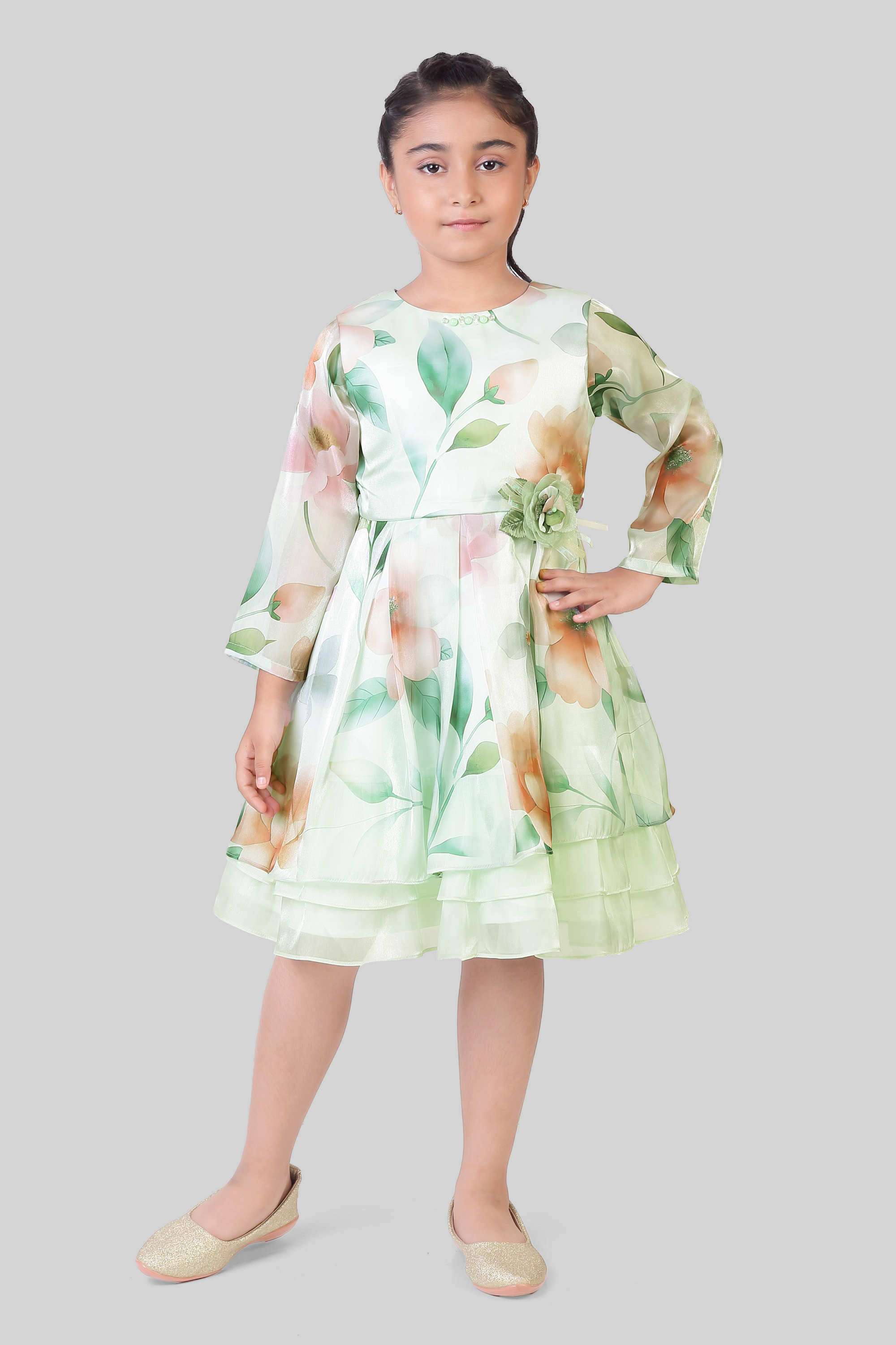 Printed-Polyester-Round-Neck-Girls-Party-Wear-Frock