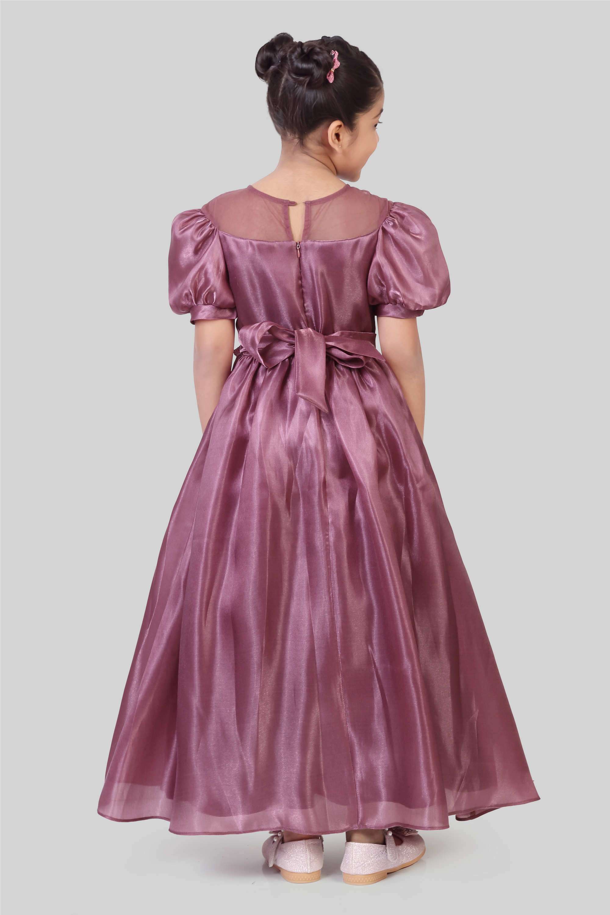 Solid-Polyester-Round-Neck-Girls-Party-Wear-Gown