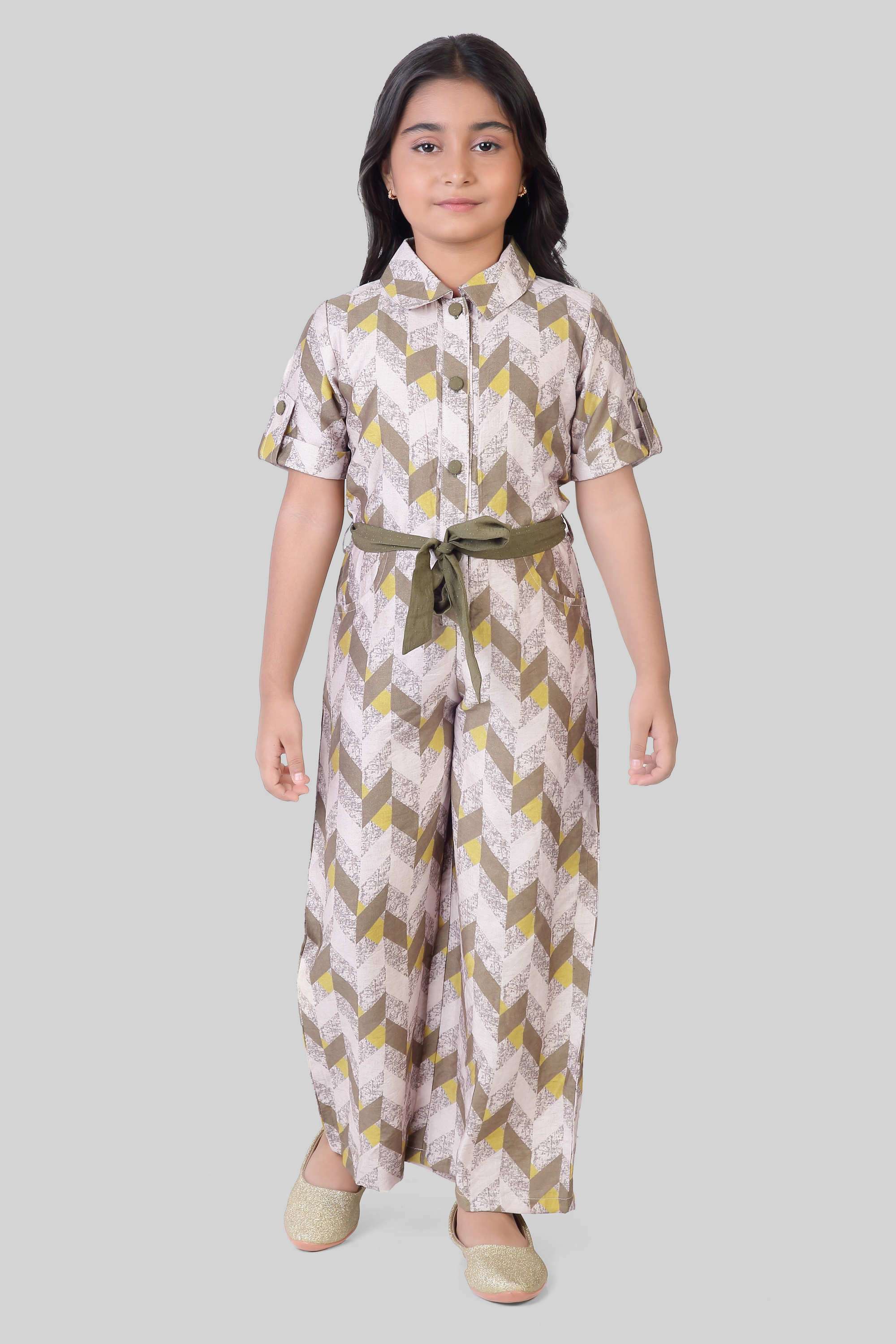Printed-Polyester-Collared-Girls-Casual-Wear-Jumpsuit