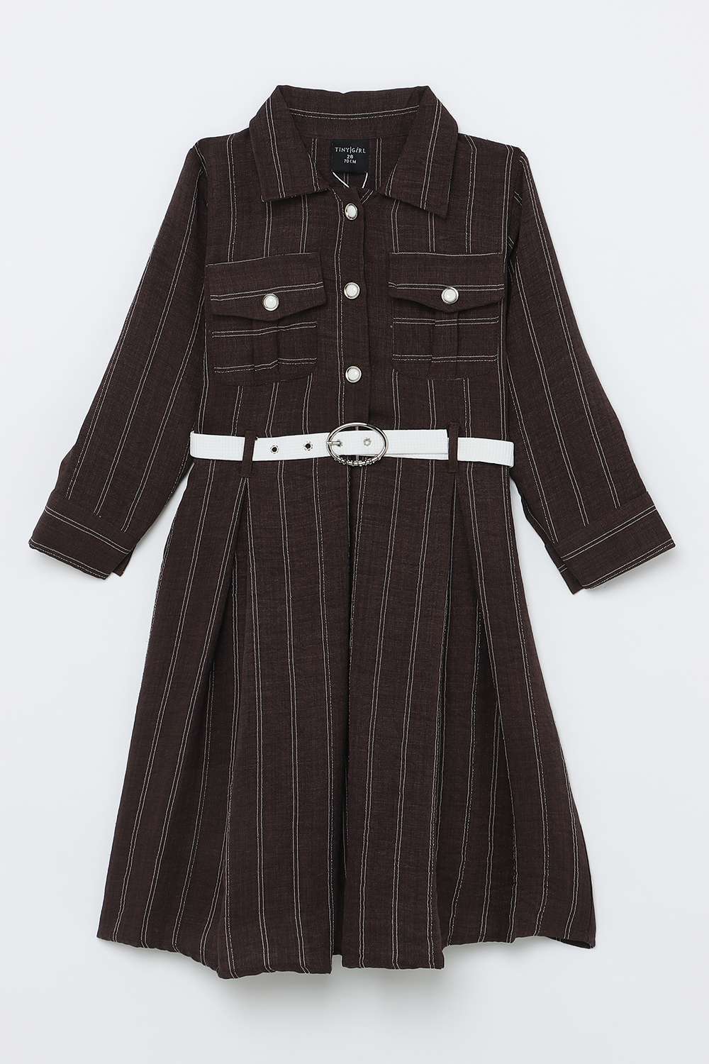 Textured-Polyester-Collared-Girl-s-Casual-Wear-Dress