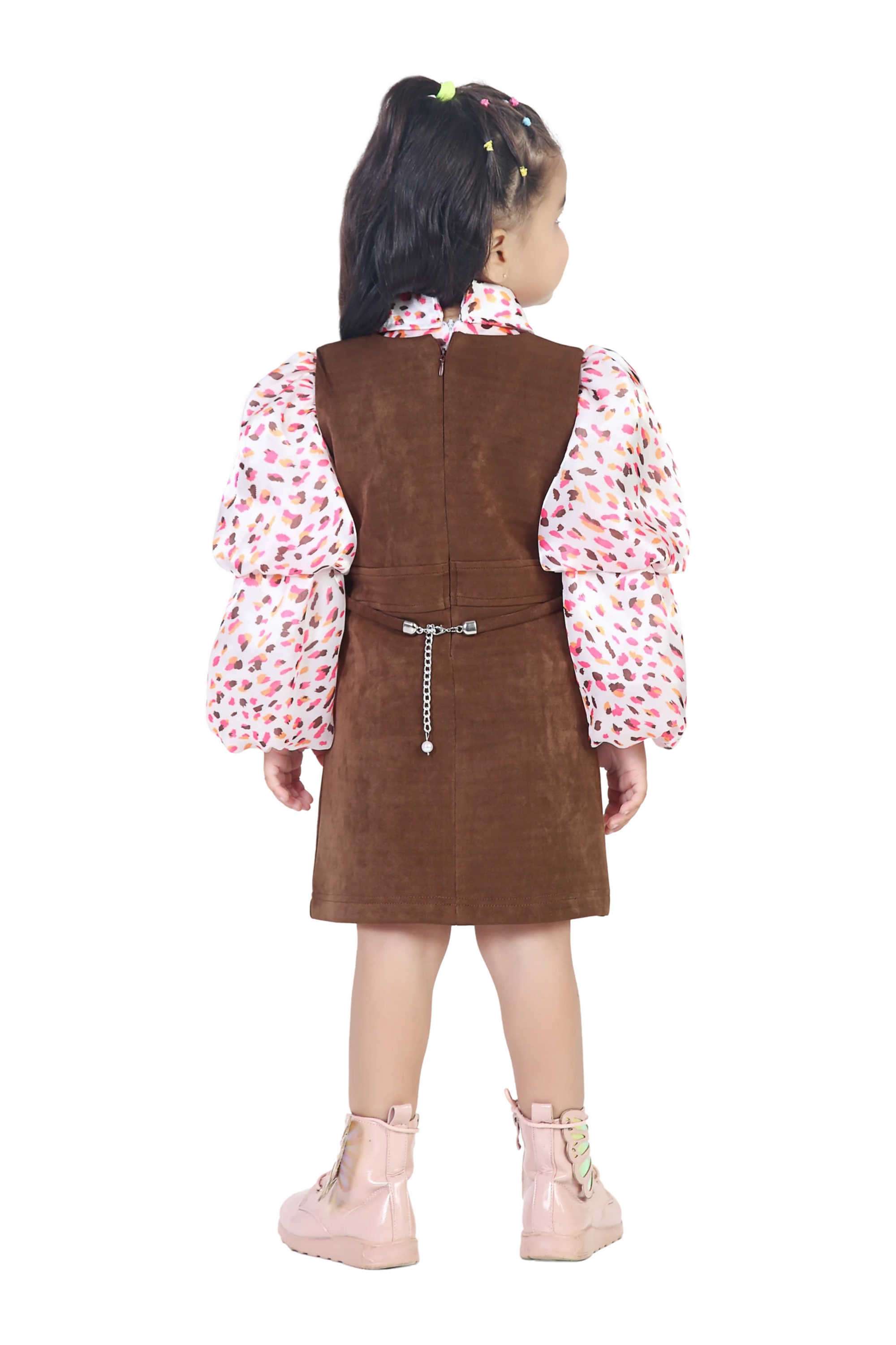 Printed-Polyester-Collared-Infant-Girl-s-Casual-Wear-Dress