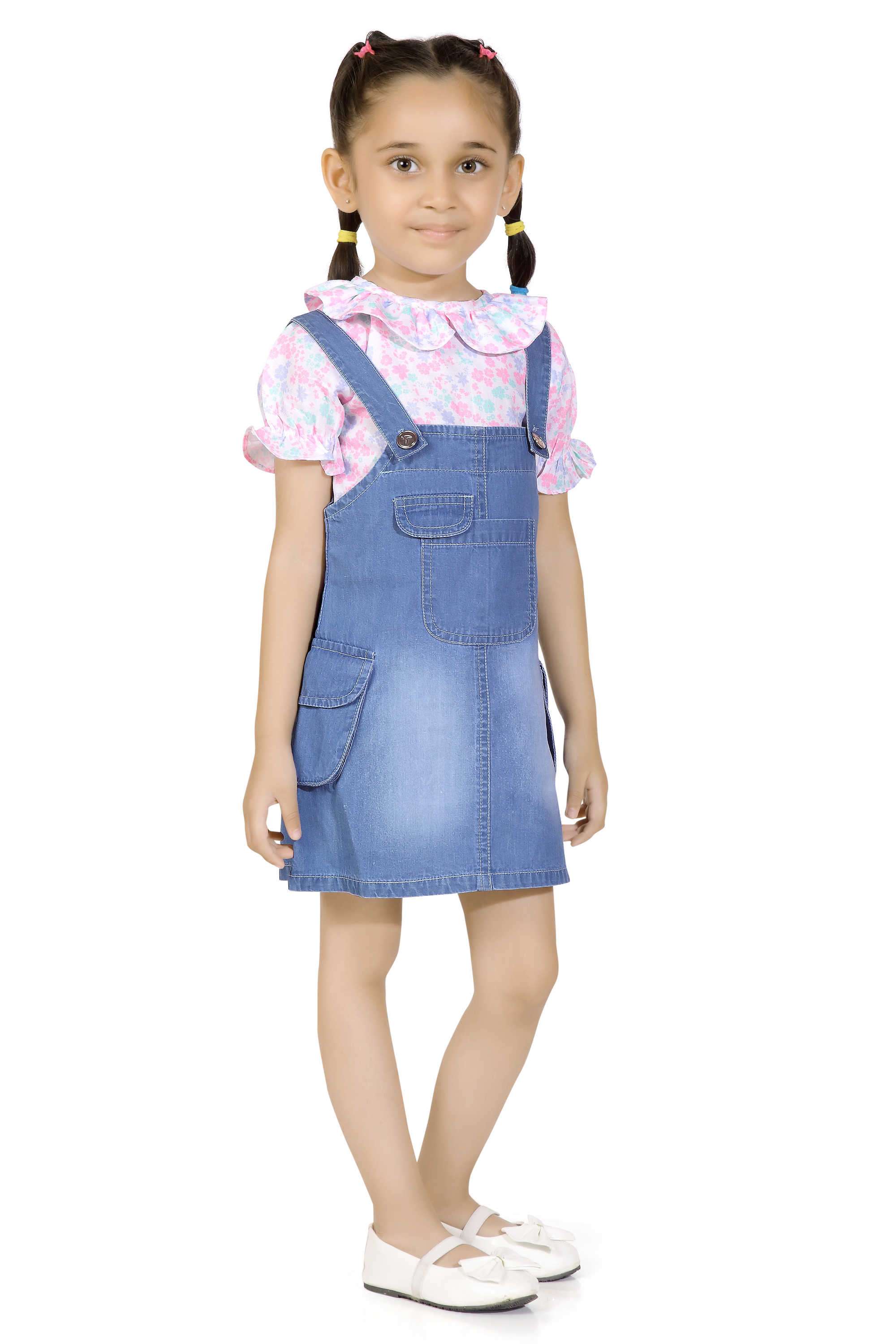 Solid-Cotton-Round-Neck-Infant-Girl-s-Casual-Wear-Dress
