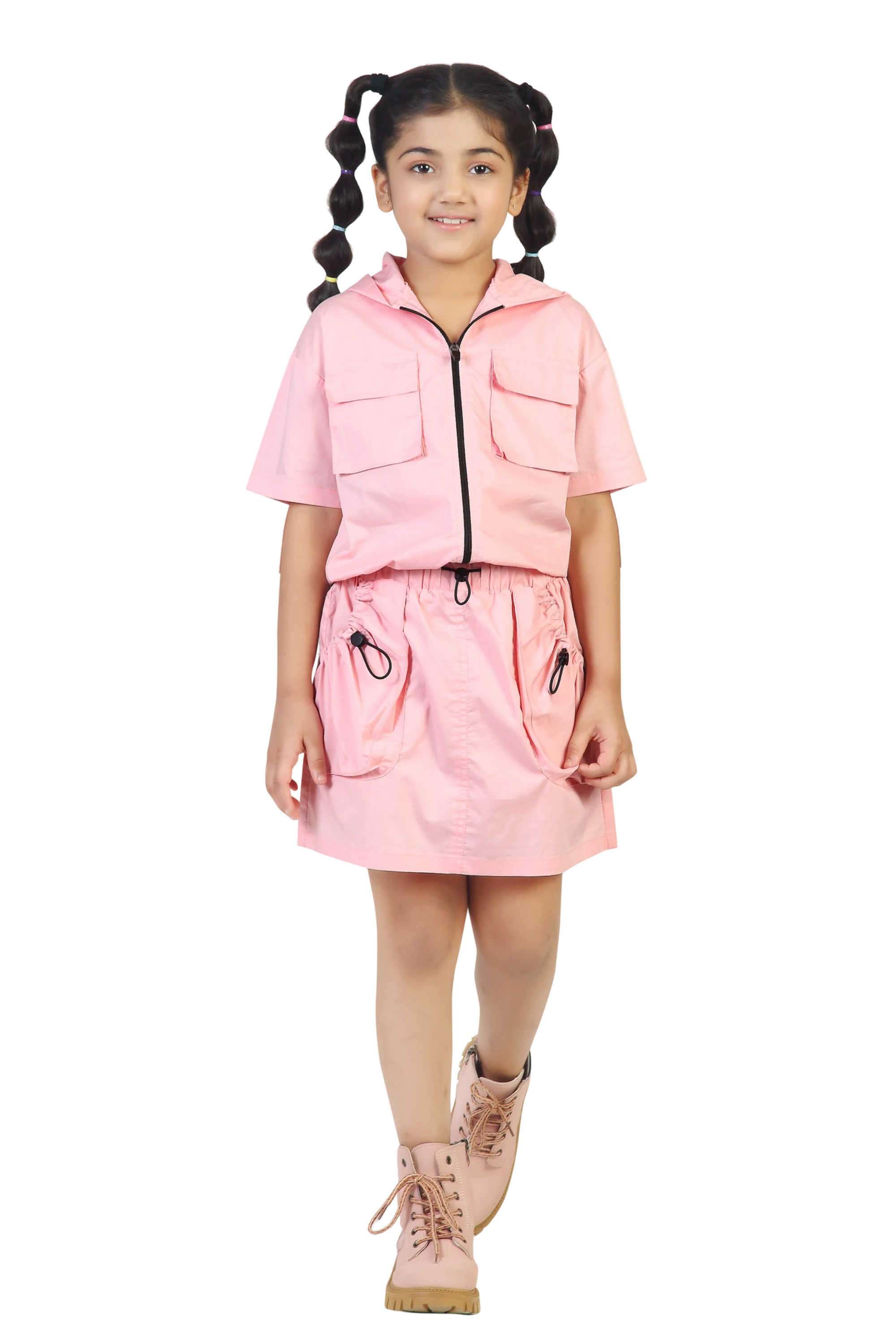 Solid-Cotton-Hooded-Girl-s-Casual-Wear-Clothing-Set