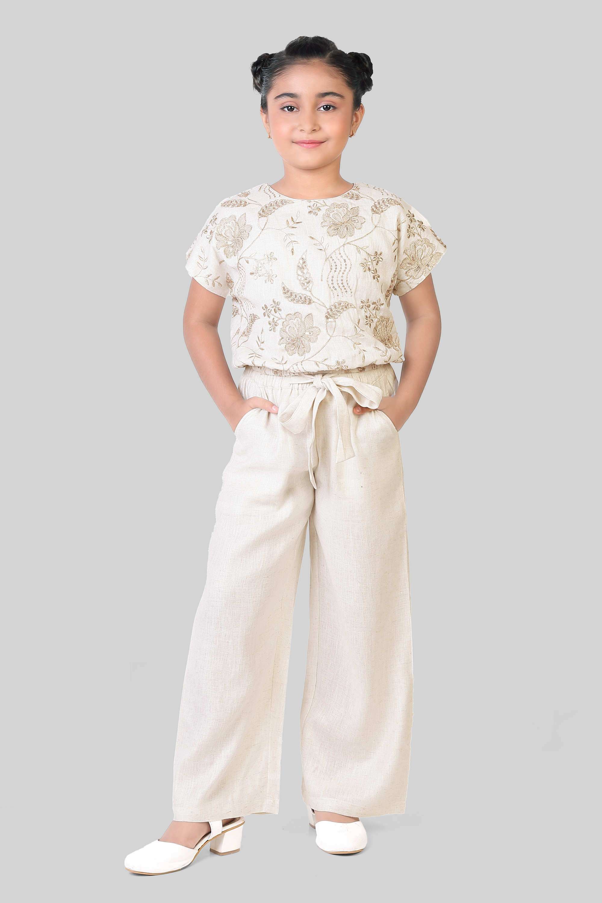 Embroidered-Cotton-Full-Length-Girls-Clothing-Set