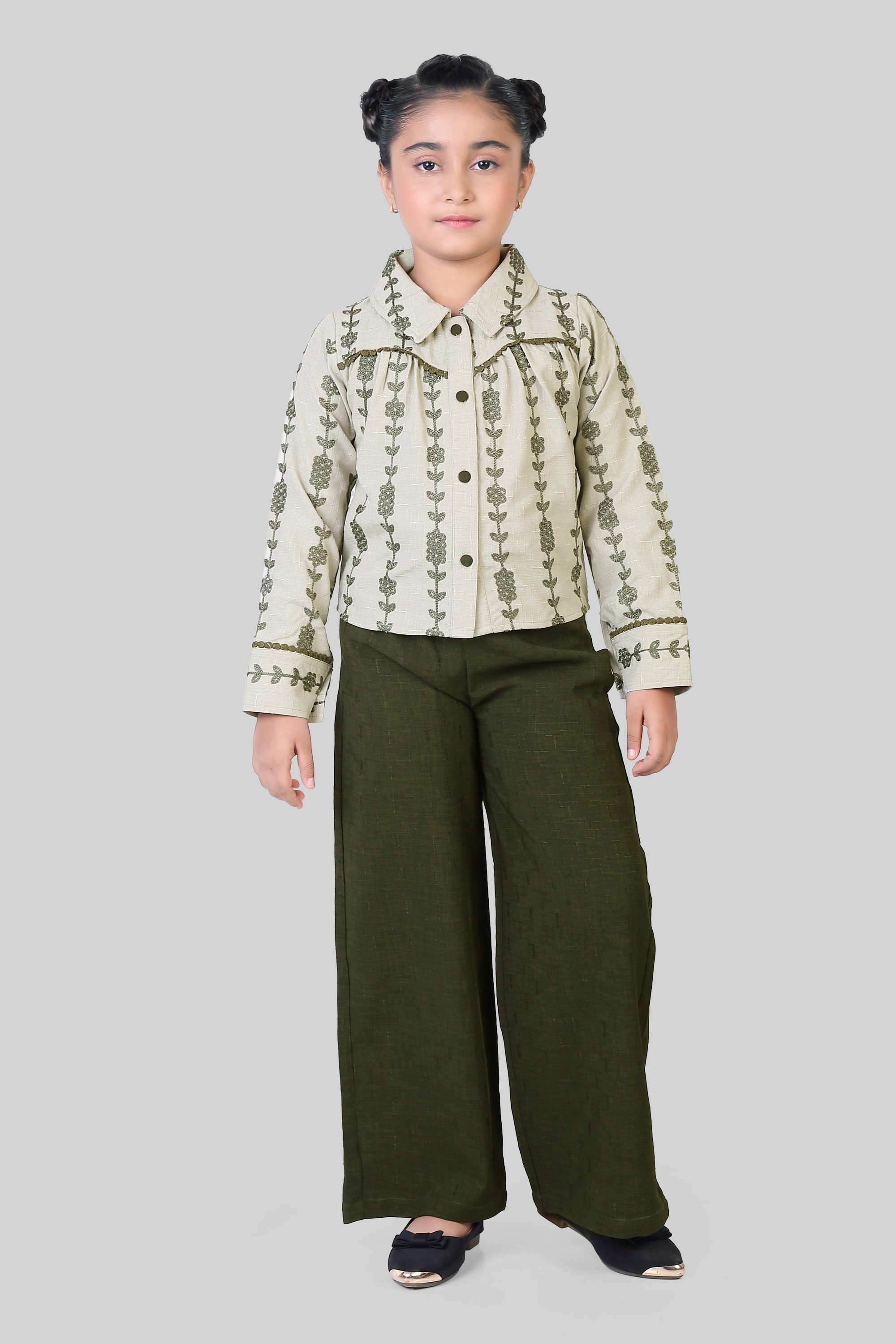 Embroidered-Cotton-Full-Length-Girls-Clothing-Set