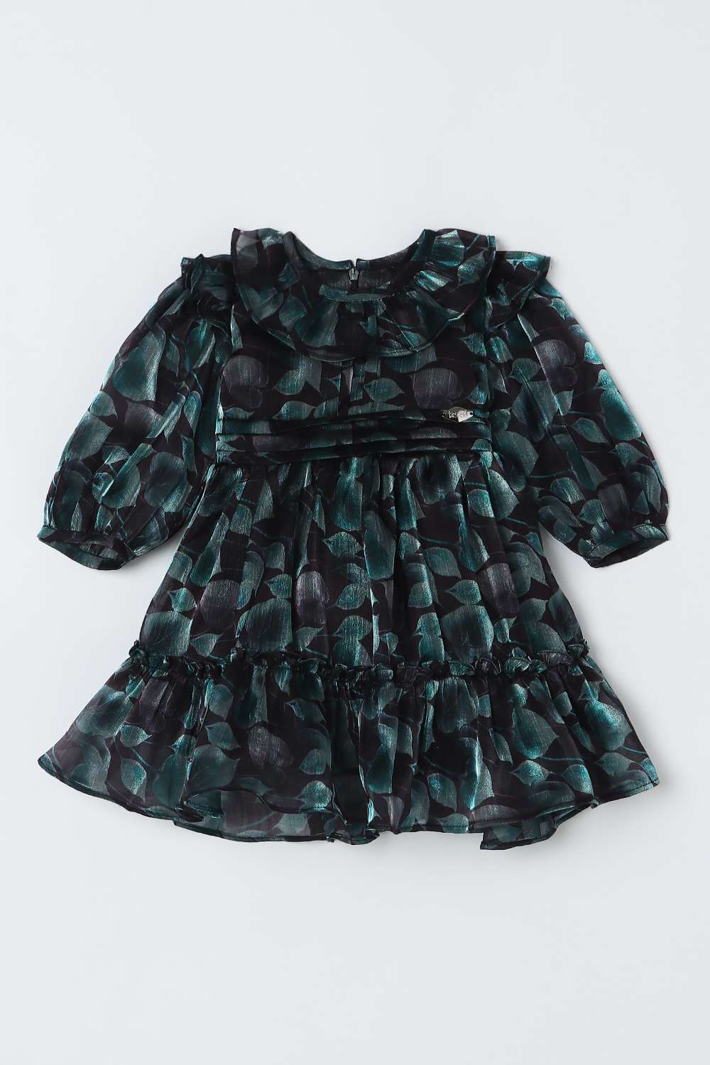 Solid-Blended-Fabric-Round-Neck-Girls-Casual-Wear-Dress