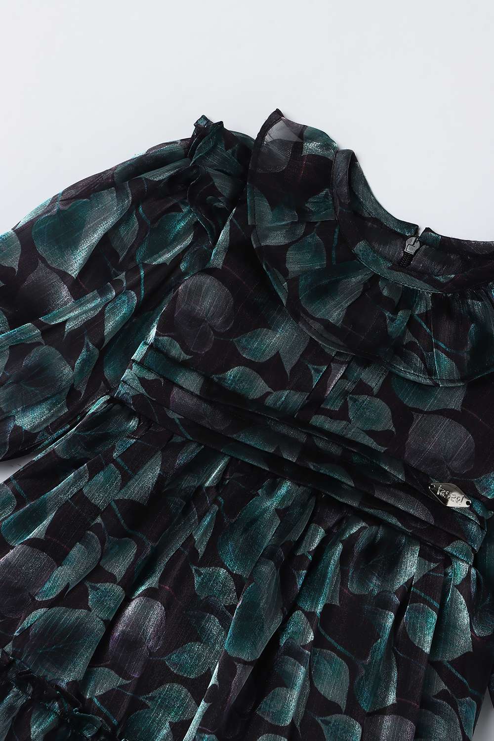 Solid-Blended-Fabric-Round-Neck-Girls-Casual-Wear-Dress