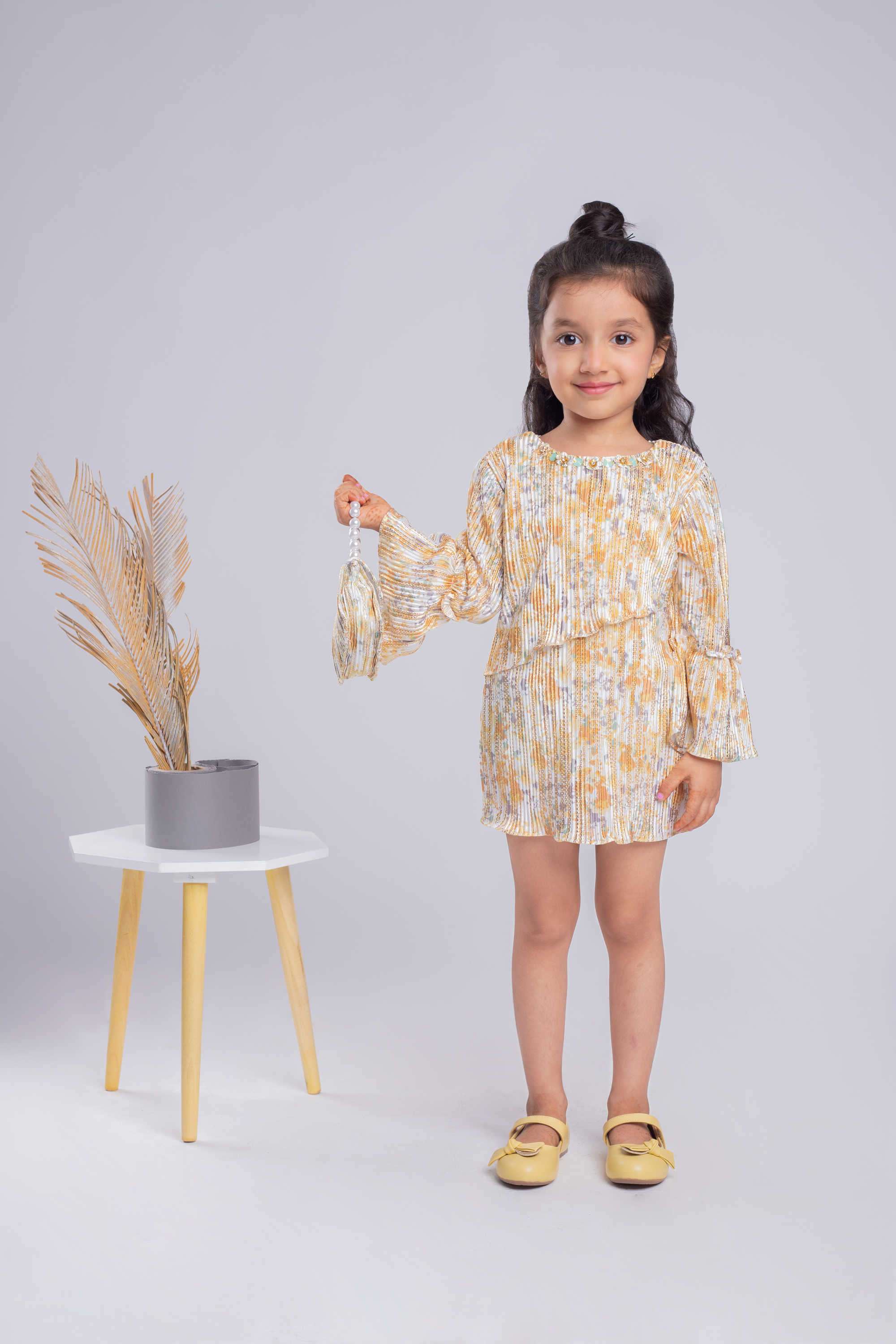 Printed-Polyester-Round-Neck-Infant-Girl-s-Party-Wear-Dress