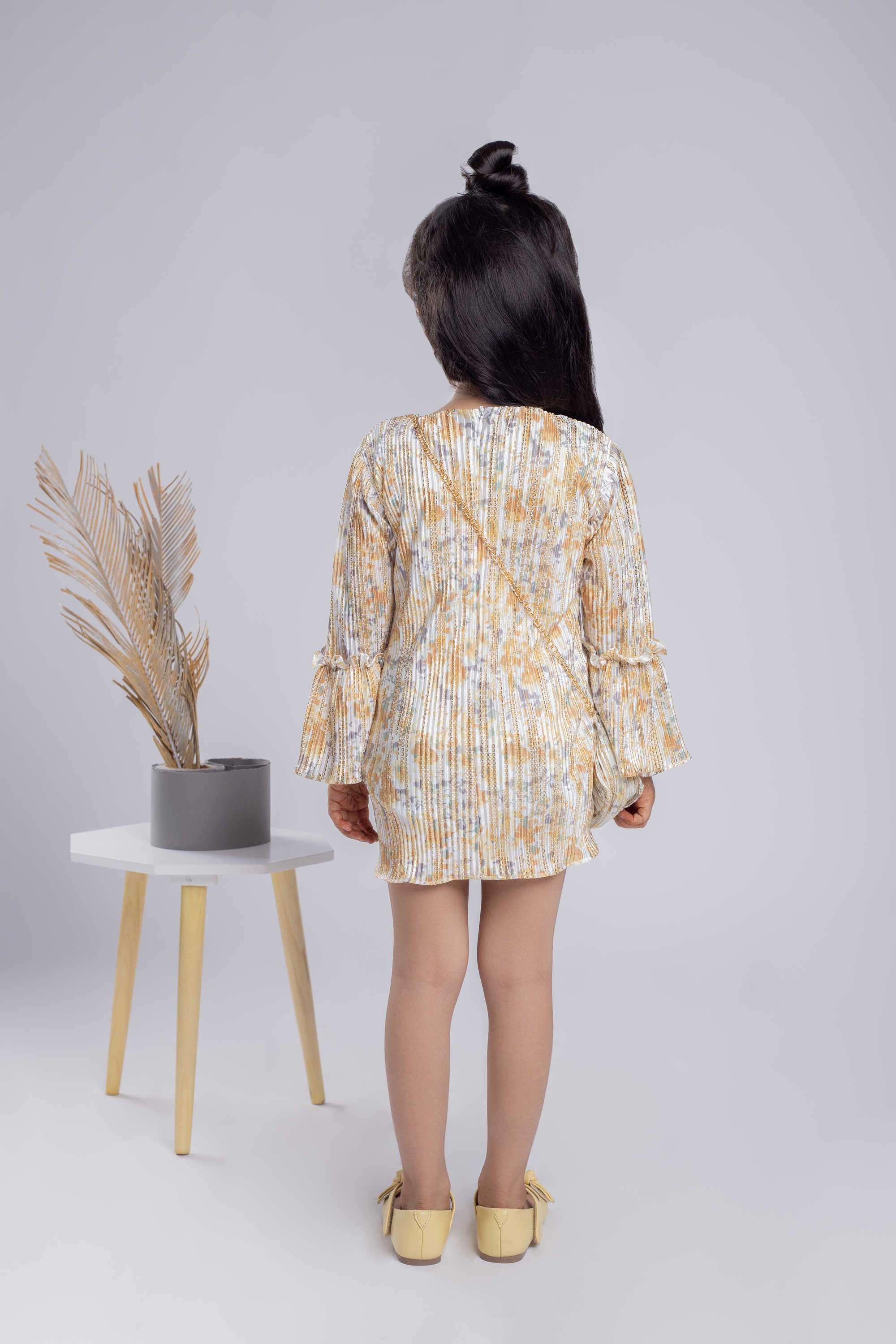 Printed-Polyester-Round-Neck-Infant-Girl-s-Party-Wear-Dress