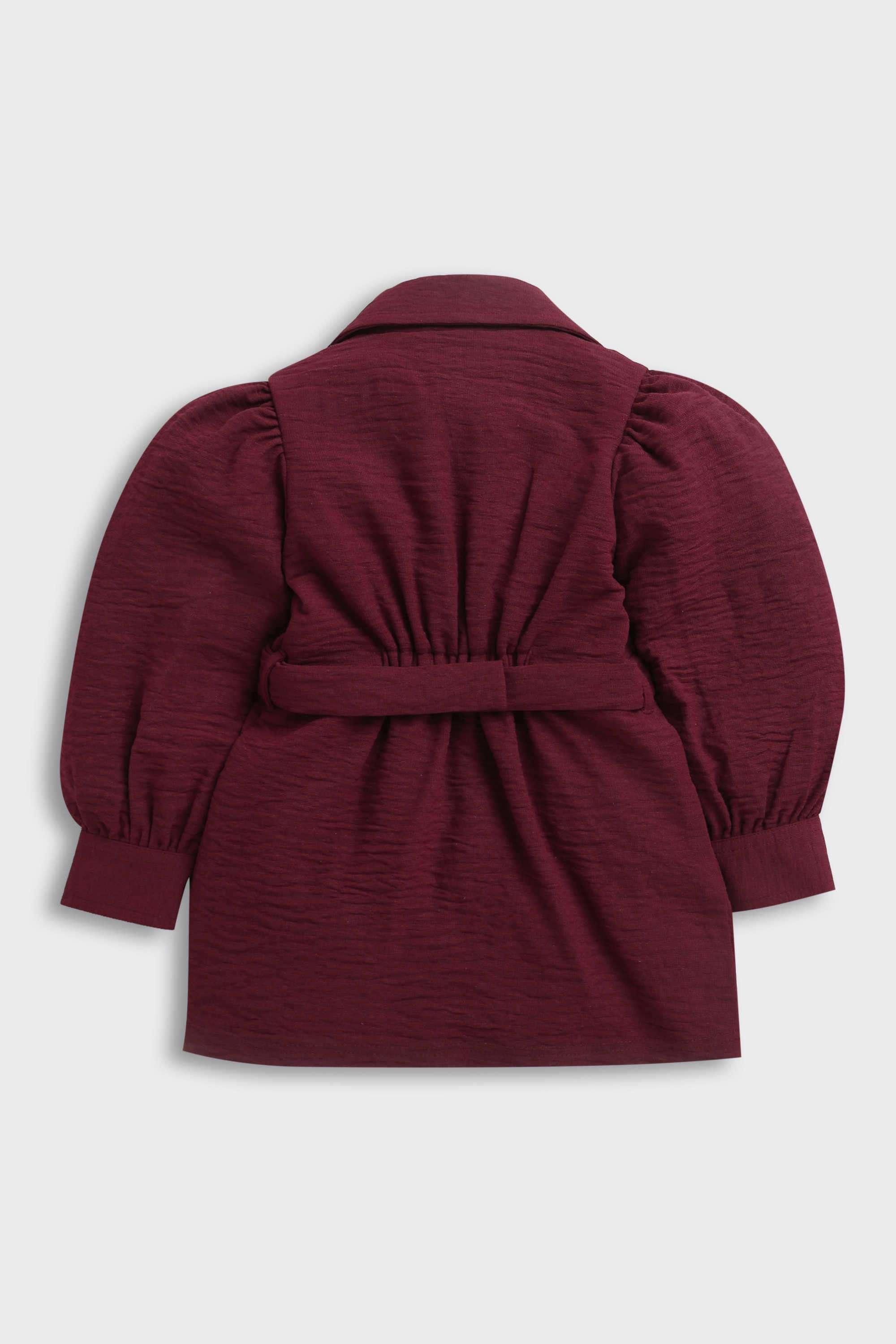 Textured-Polyester-Collared-Infant-Girl-s-Casual-Wear-Dress