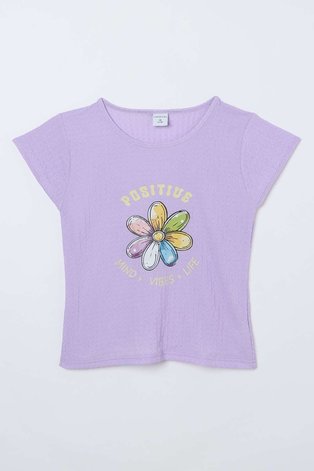 Textured-Polyester-Round-Neck-Girl-s-Top