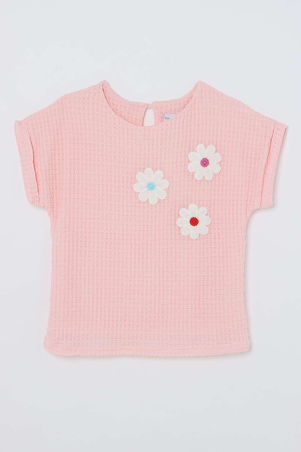 Textured-Polyester-Boat-Neck-Girls-Top