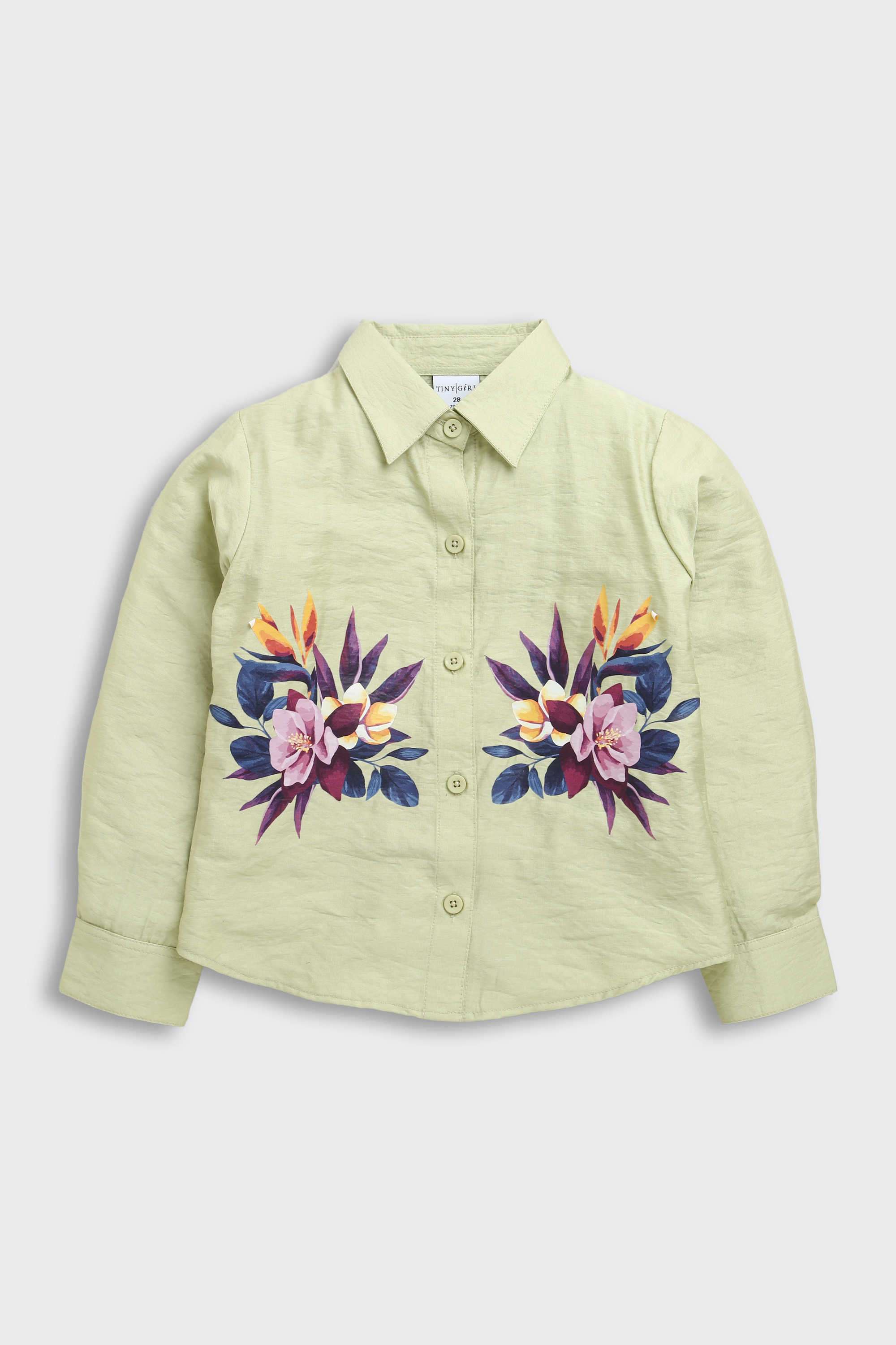 Solid-Polyester-Collared-Girl-s-Top