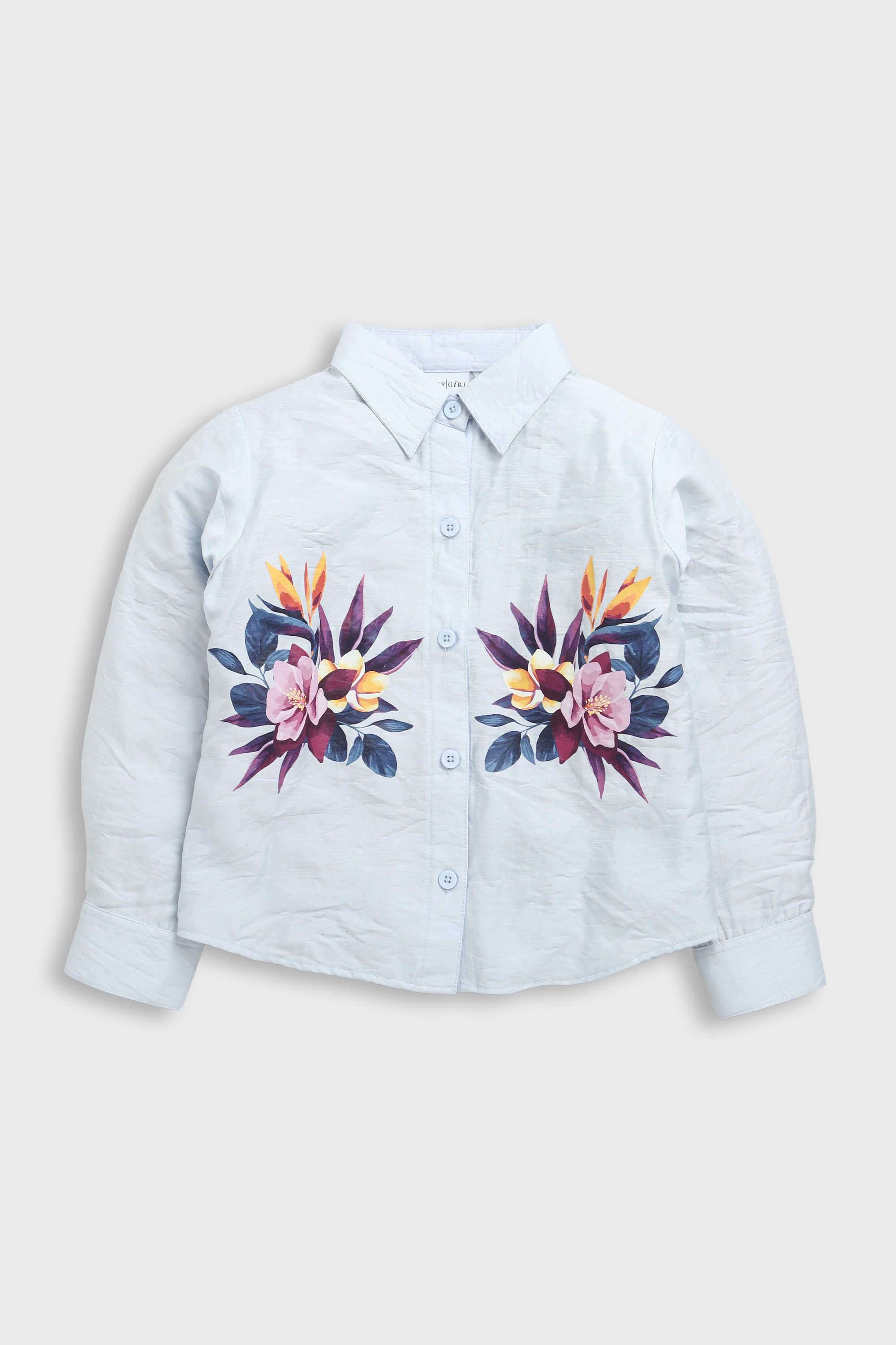 Solid-Polyester-Collared-Girl-s-Top