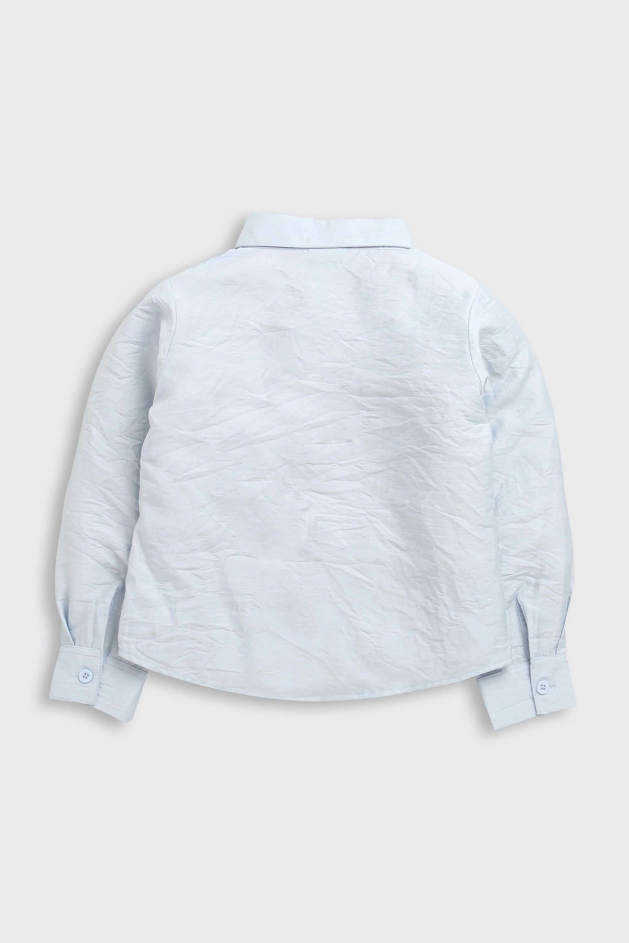 Solid-Polyester-Collared-Girl-s-Top