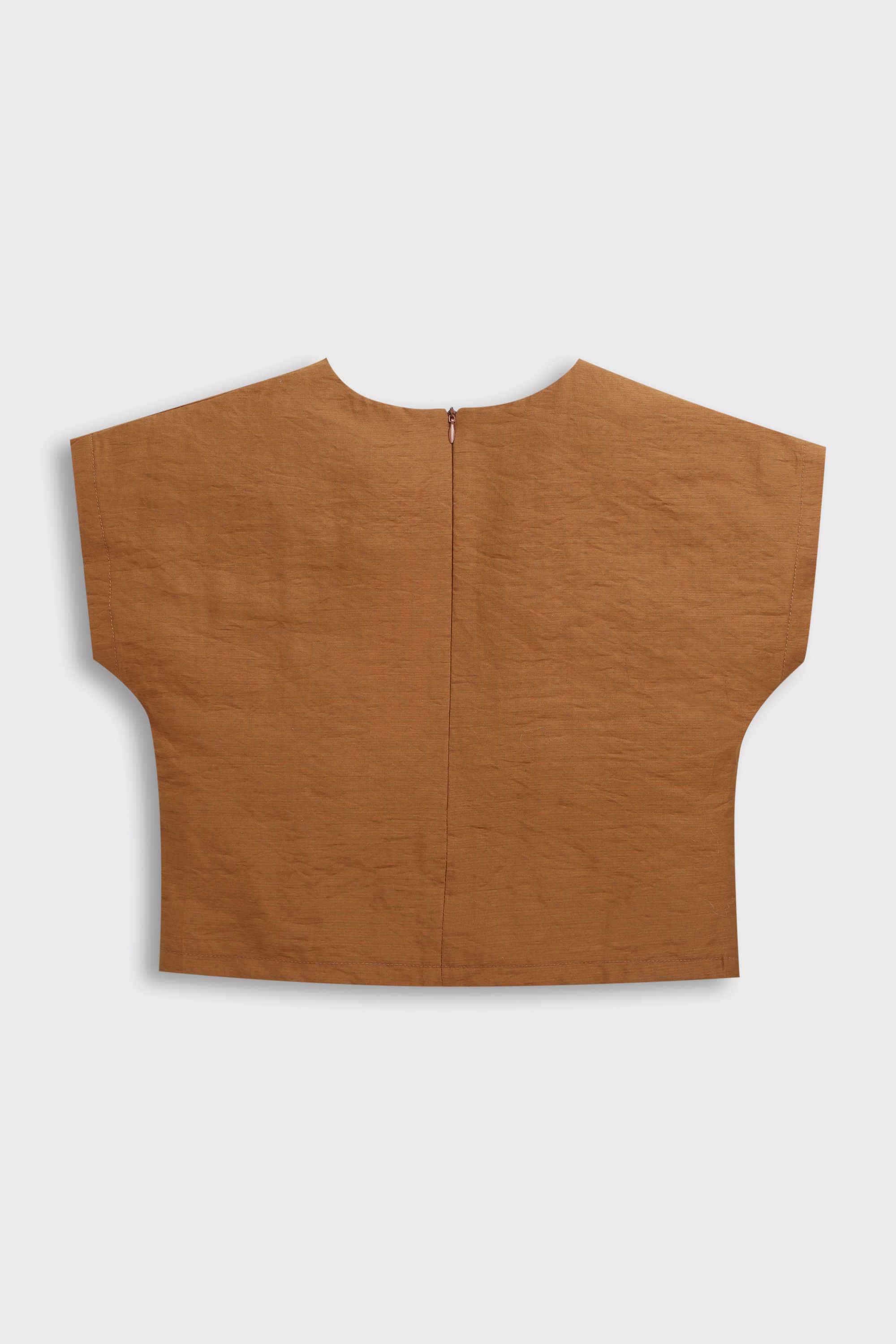 Solid-Polyester-Boat-Neck-Girl-s-Top