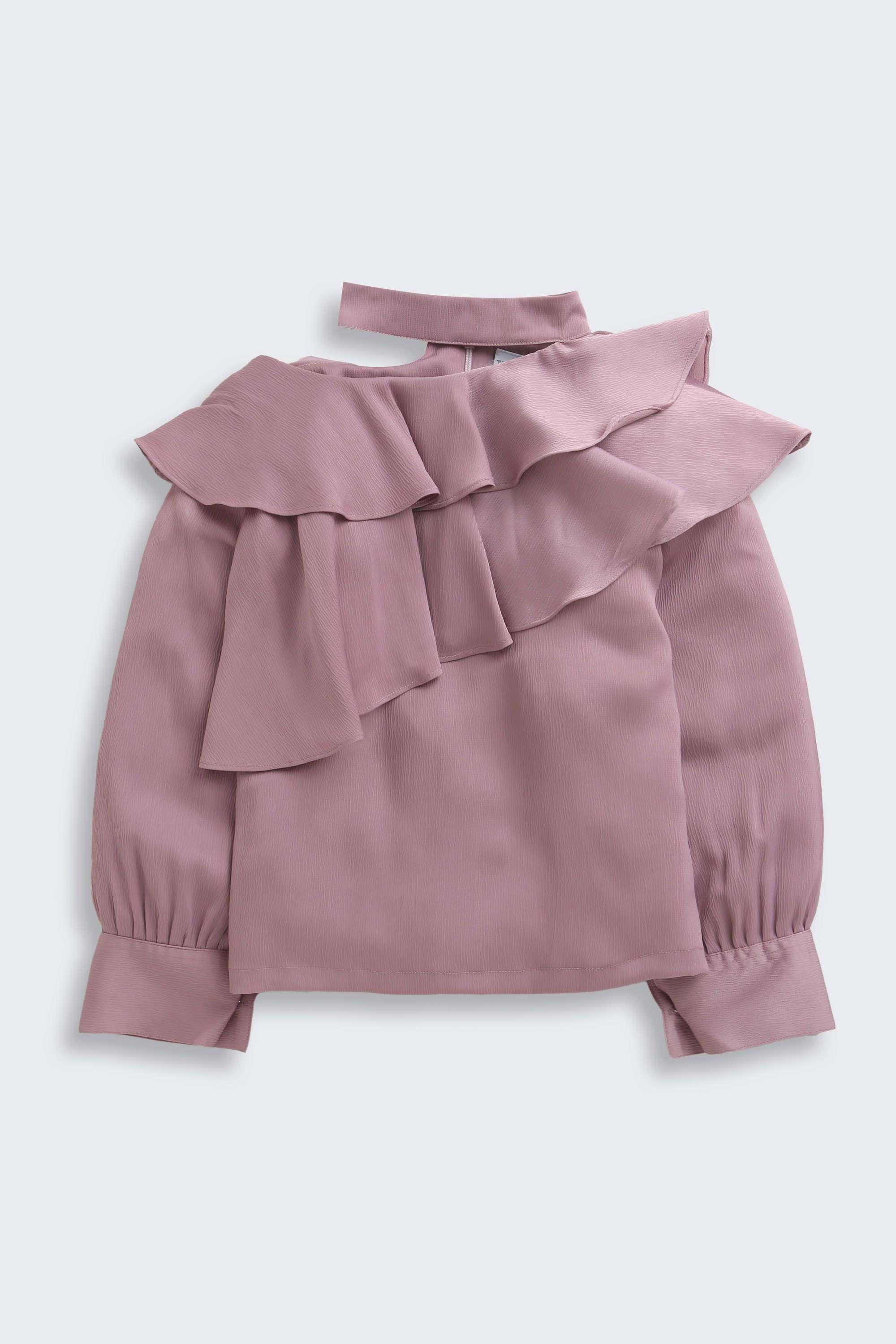 Solid-Polyester-Round-Neck-Girls-Top