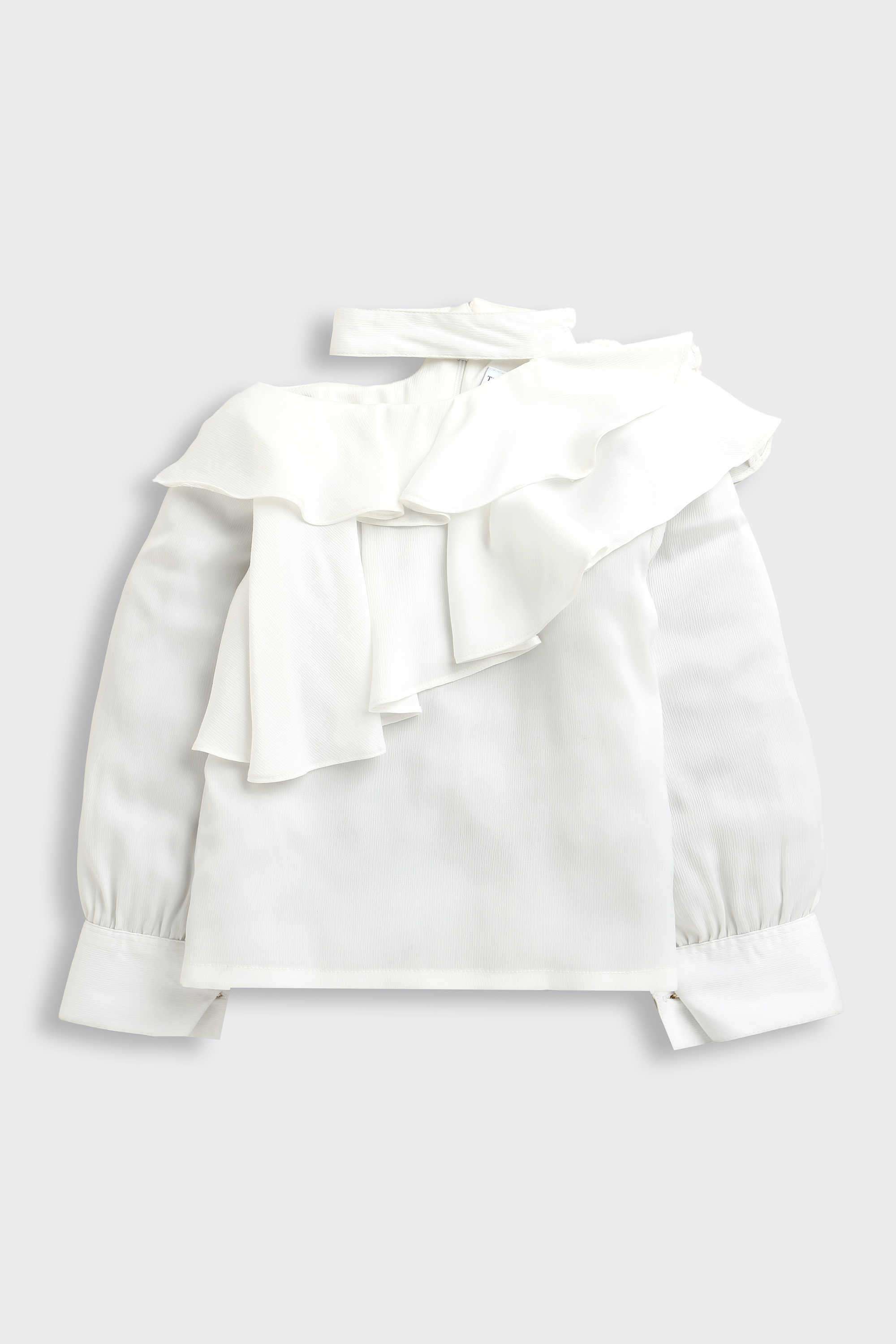 Solid-Polyester-Collared-Girl-s-Top
