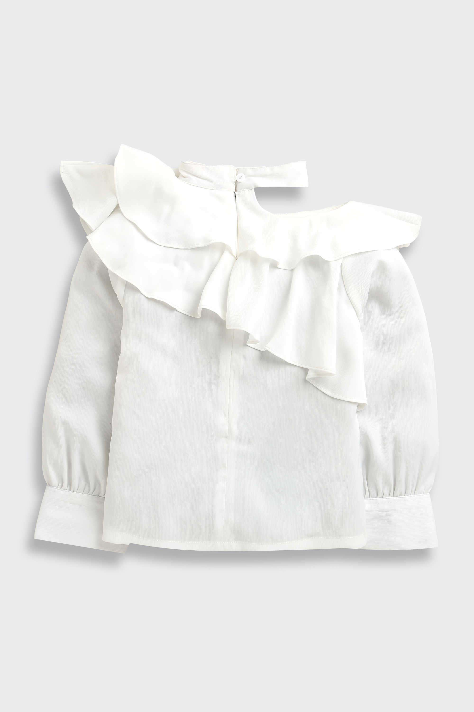Solid-Polyester-Collared-Girl-s-Top
