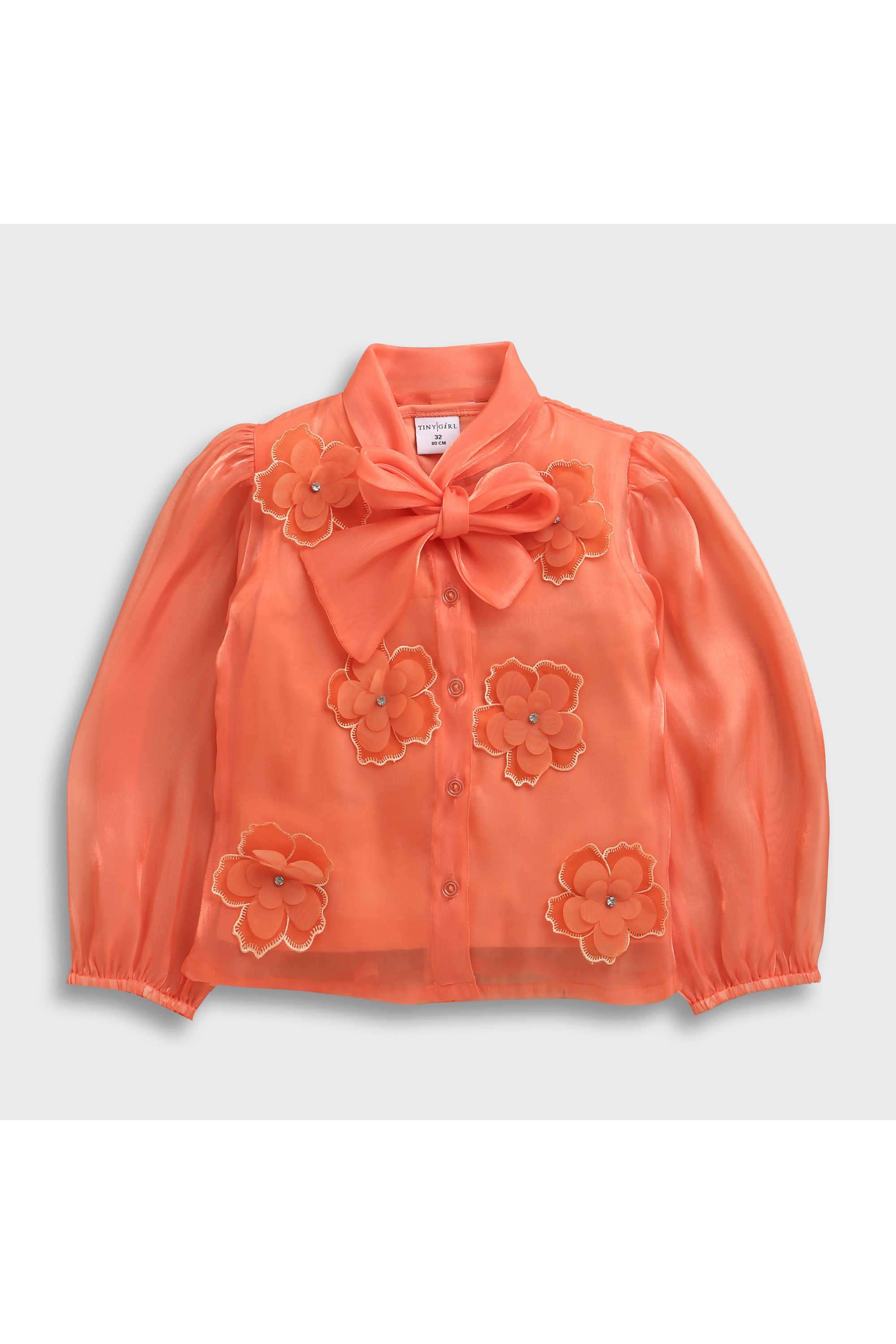 Solid-Polyester-Round-Neck-Girl-s-Top