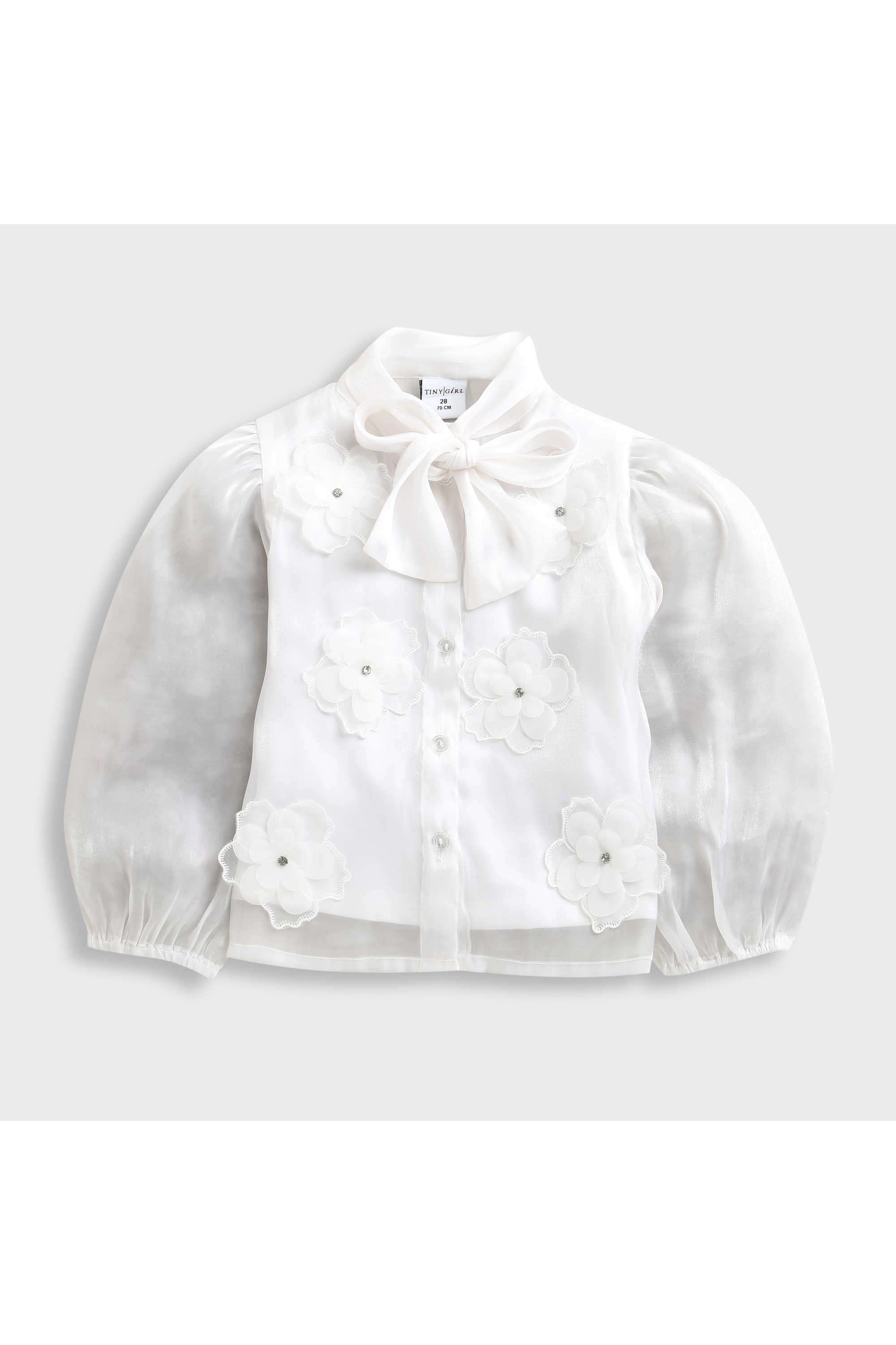 Solid-Polyester-Round-Neck-Girl-s-Top