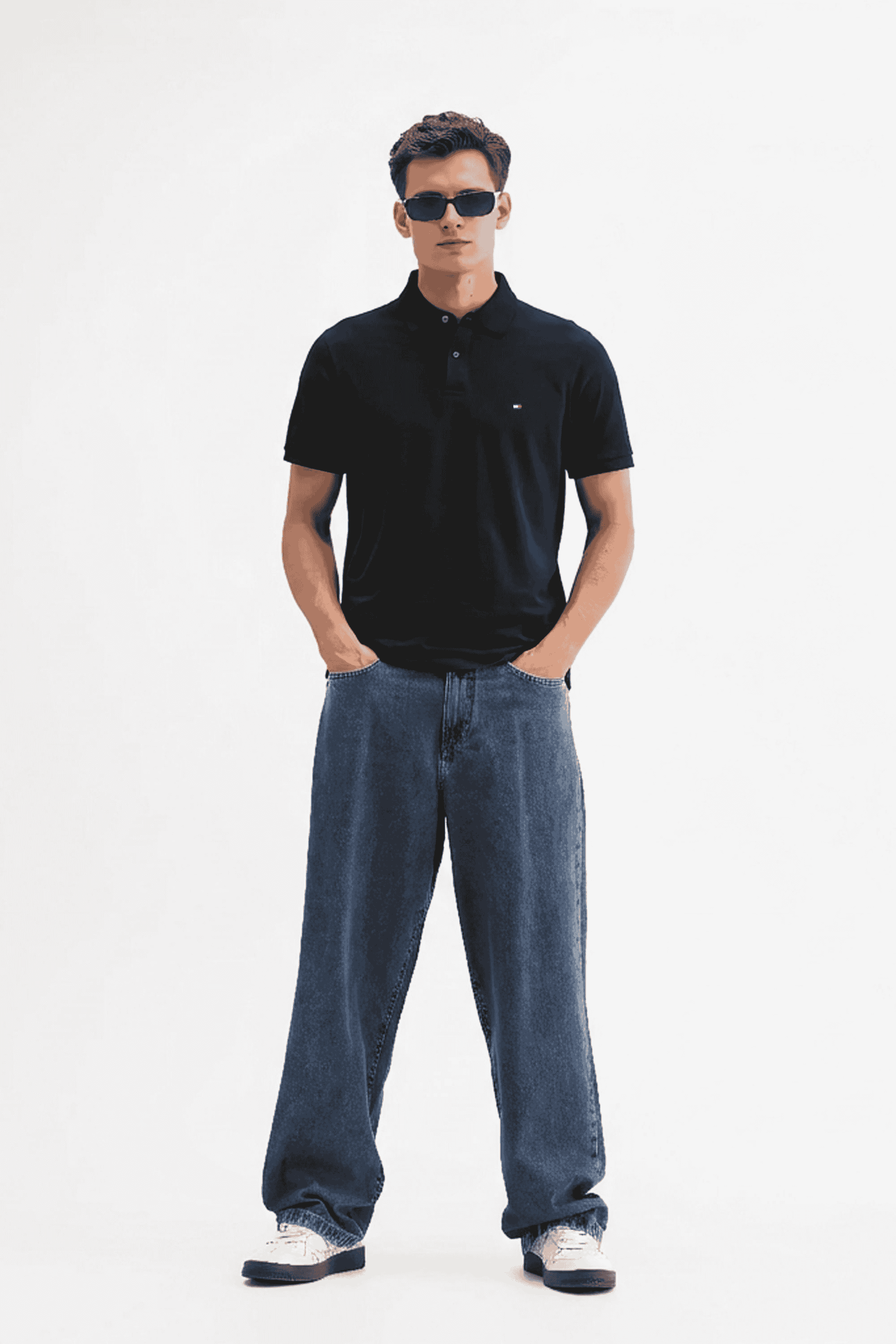 Solid-Blended-Fabric-Polo-Men-s-T-Shirt