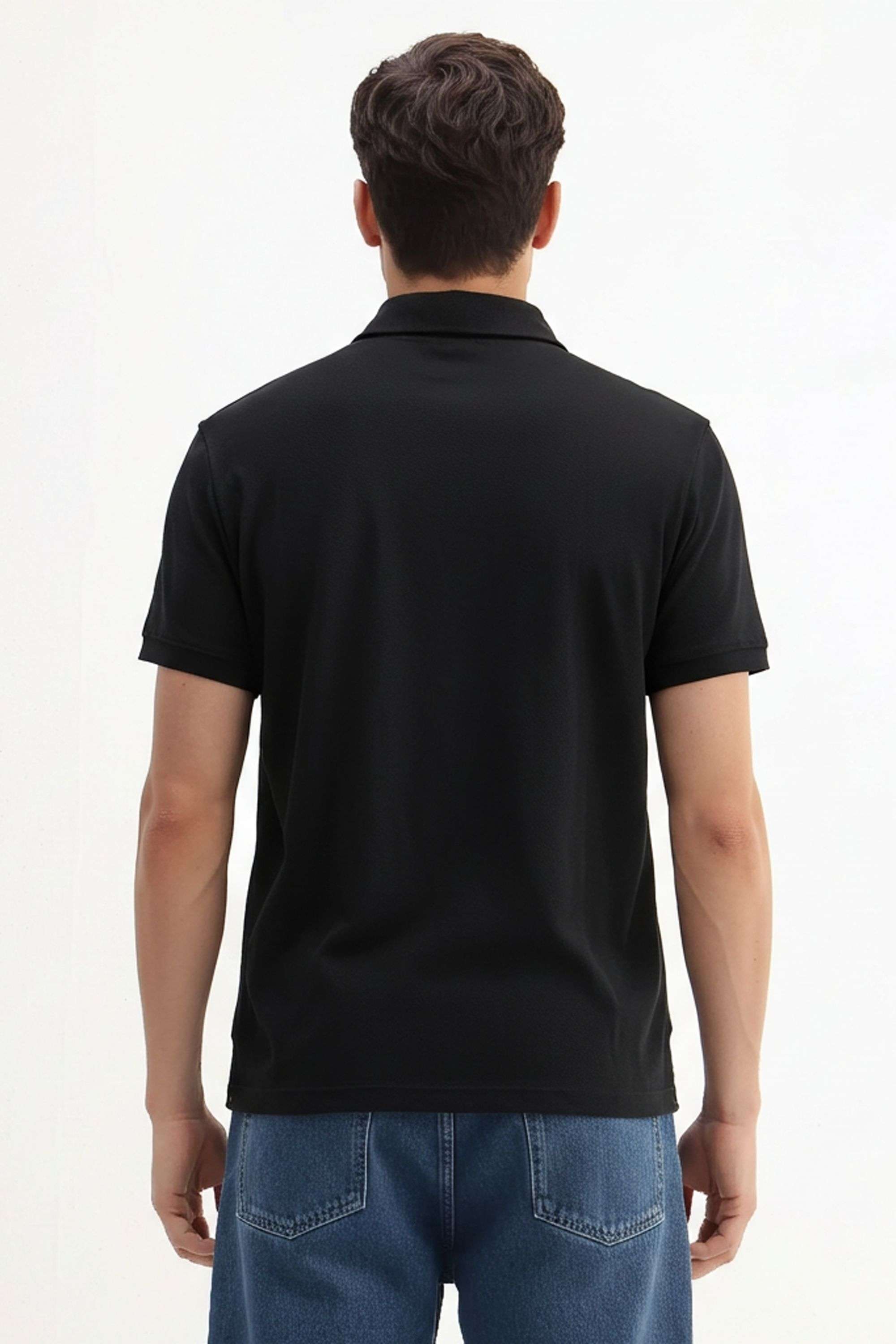 Solid-Blended-Fabric-Polo-Men-s-T-Shirt